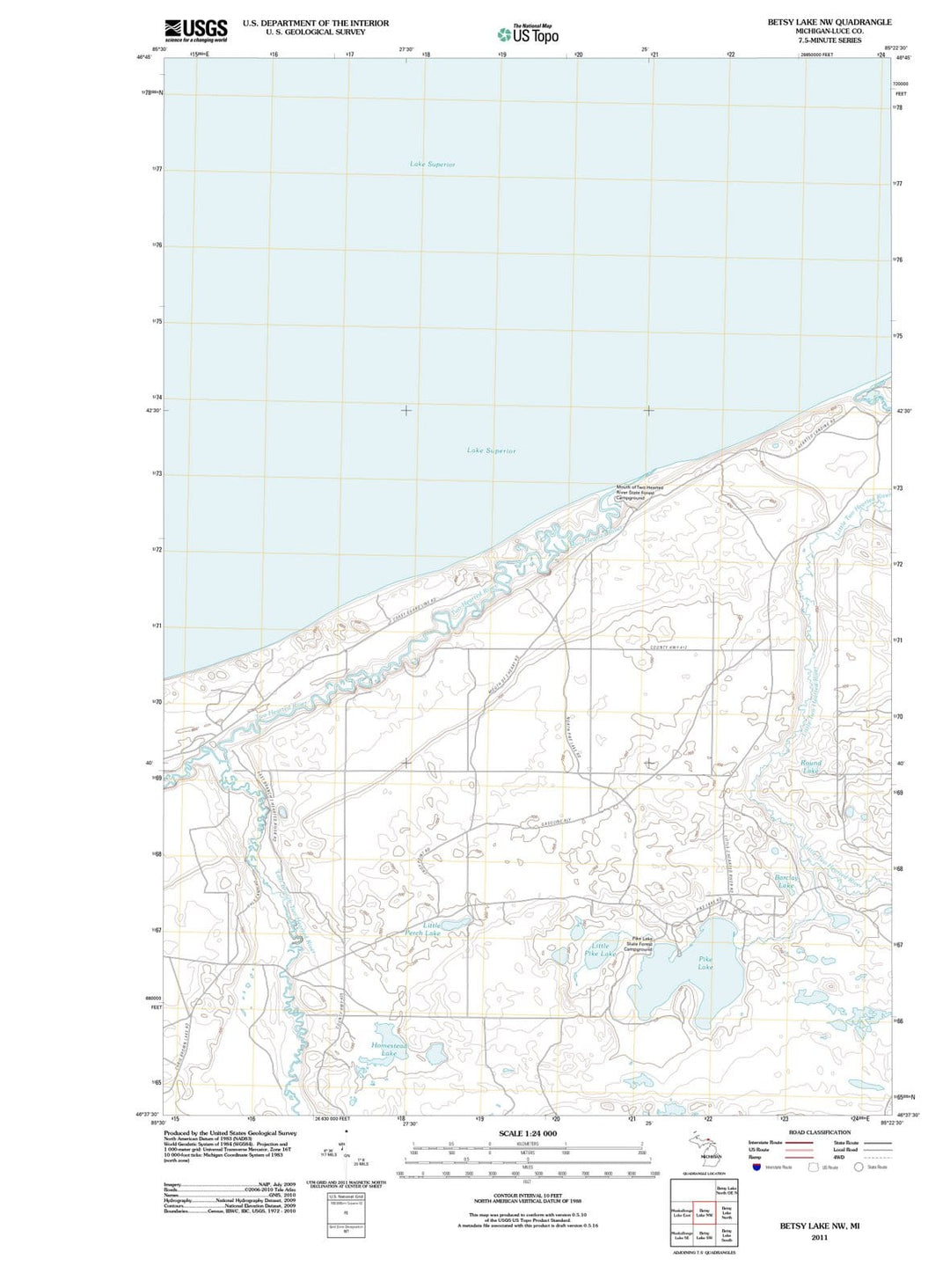 2011 Betsy Lake, MI - Michigan - USGS Topographic Map