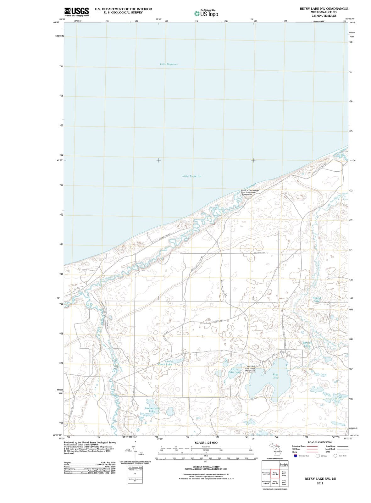 2011 Betsy Lake, MI - Michigan - USGS Topographic Map