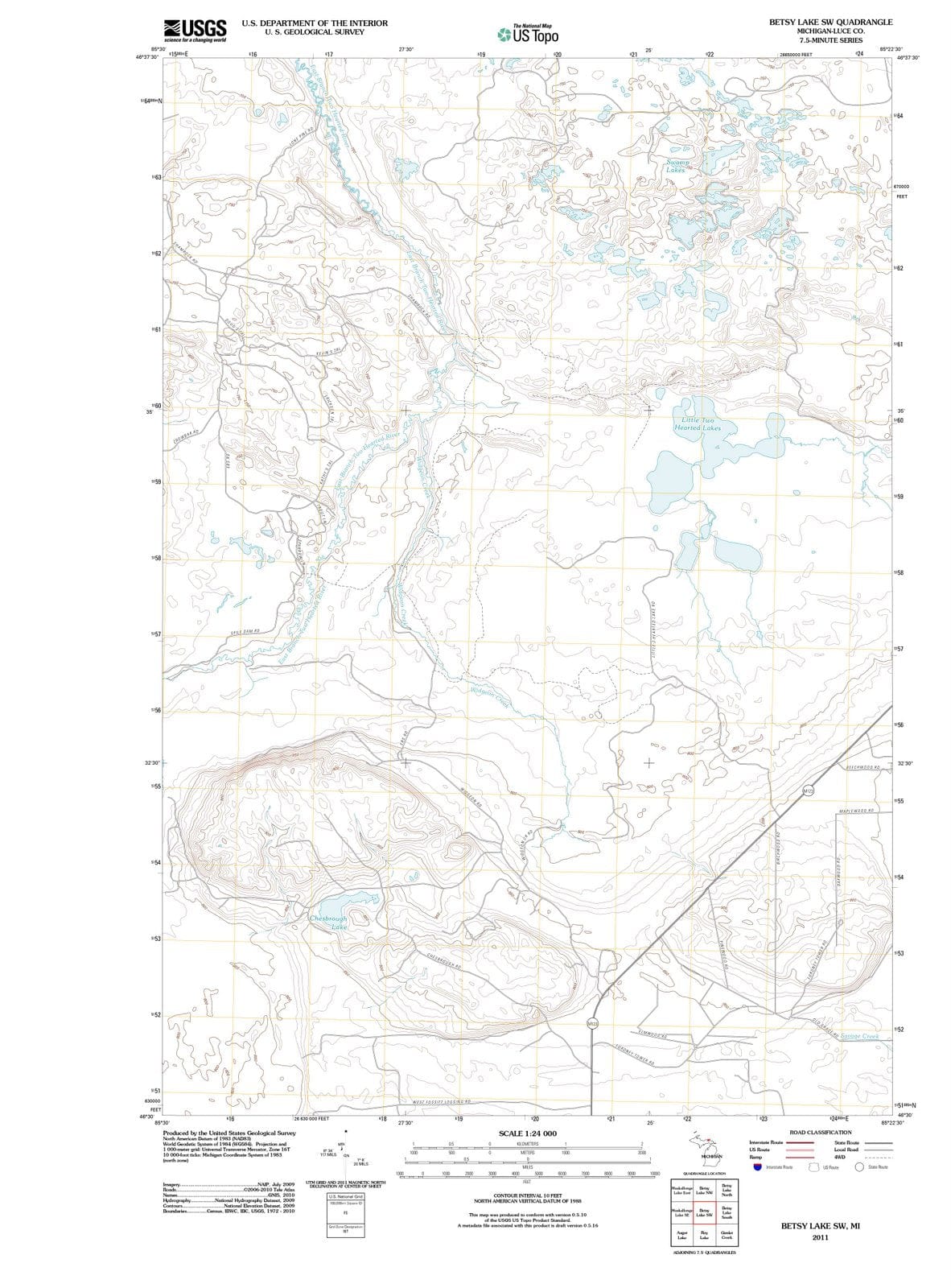 2011 Betsy Lake, MI - Michigan - USGS Topographic Map v2