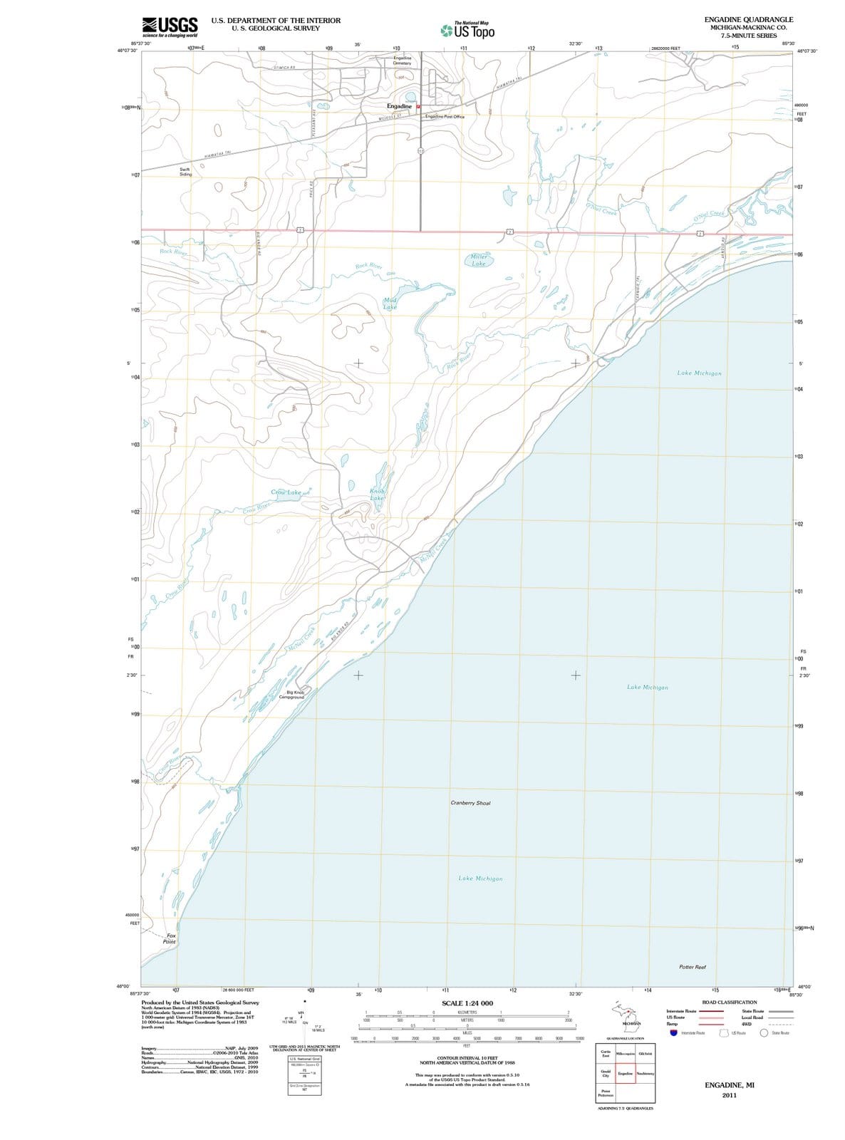2011 Engadine, MI - Michigan - USGS Topographic Map