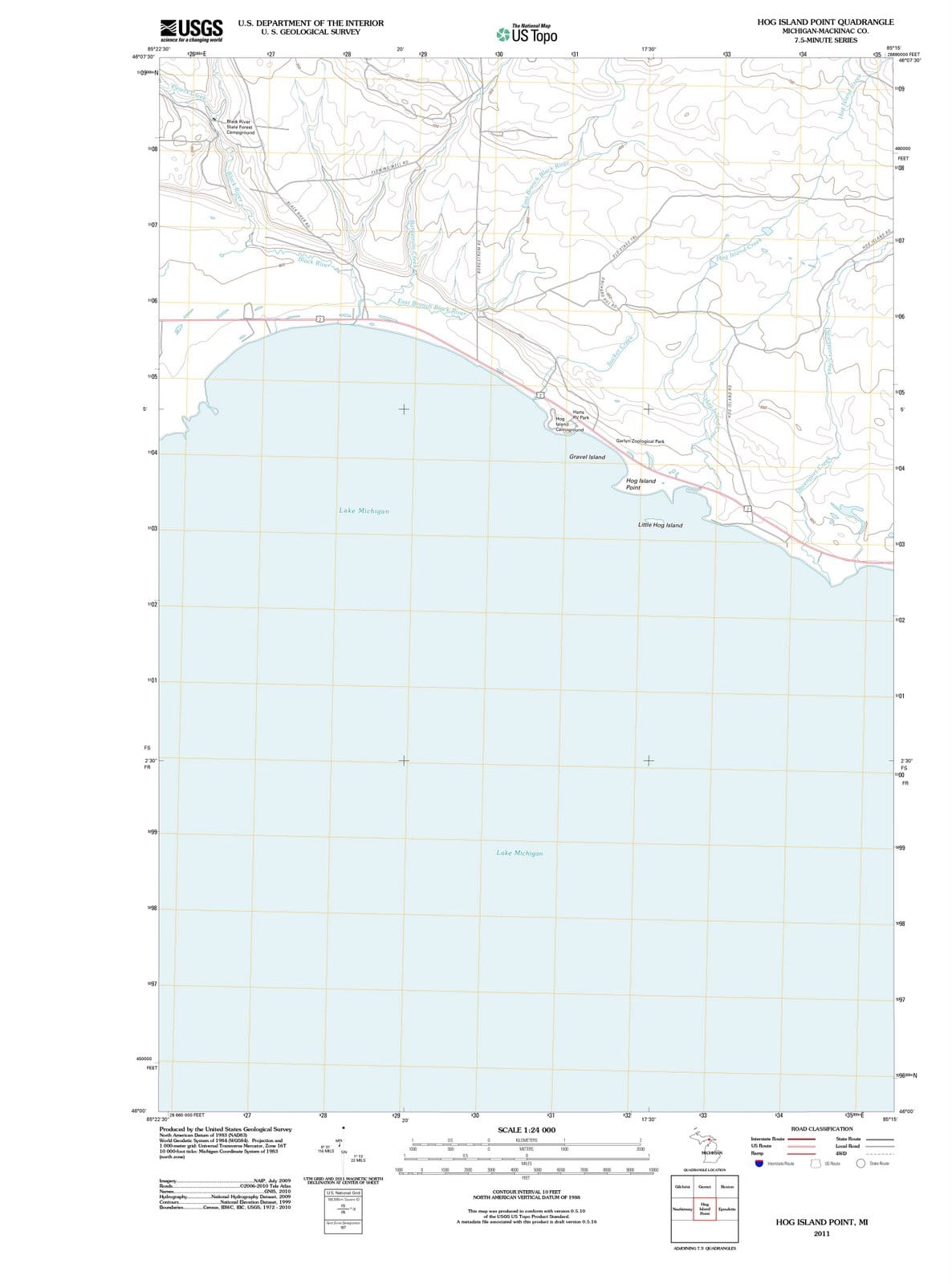 2011 Hog Island Point, MI - Michigan - USGS Topographic Map