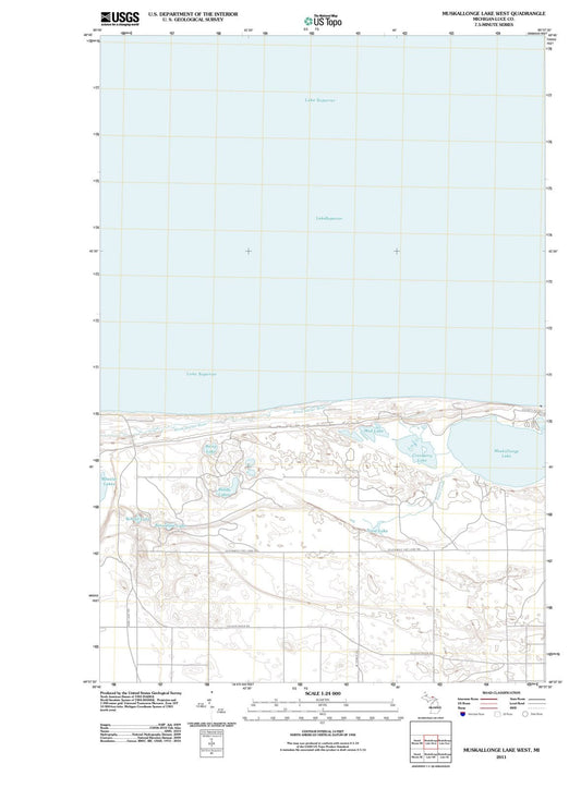 2011 Muskallonge Lake West, MI - Michigan - USGS Topographic Map