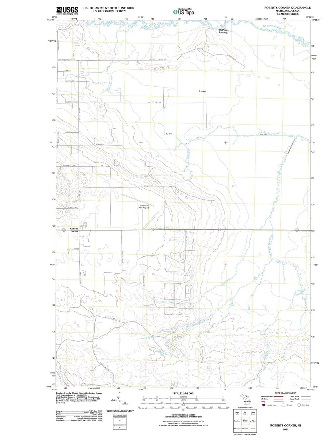 2011 Roberts Corner, MI - Michigan - USGS Topographic Map