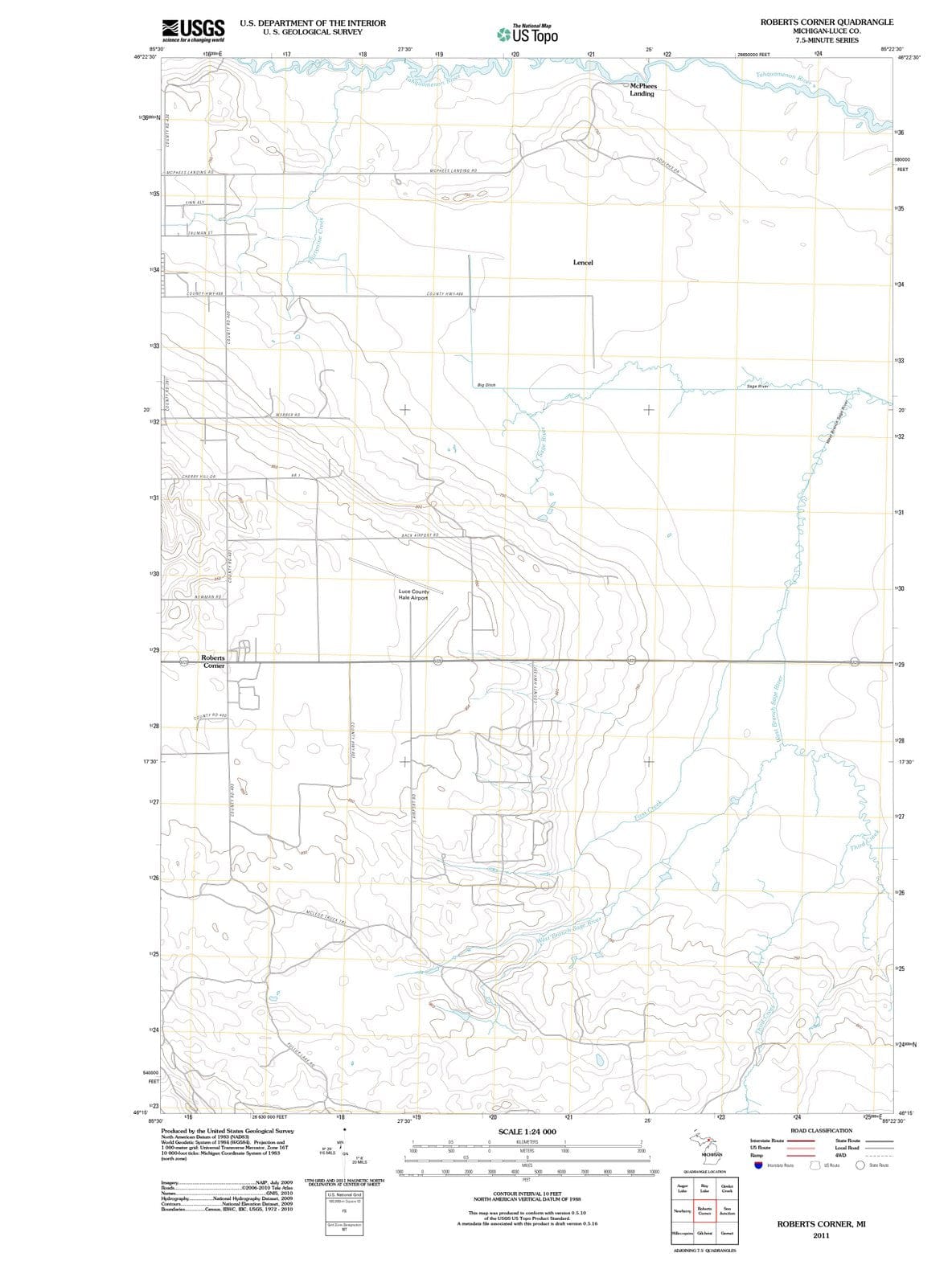 2011 Roberts Corner, MI - Michigan - USGS Topographic Map