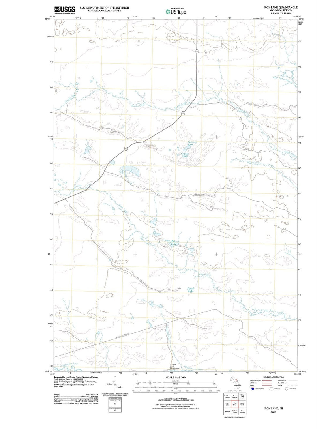 2011 Roy Lake, MI - Michigan - USGS Topographic Map