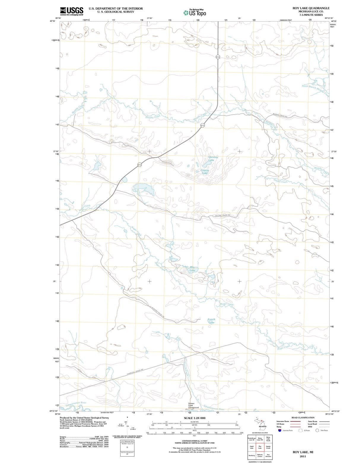 2011 Roy Lake, MI - Michigan - USGS Topographic Map