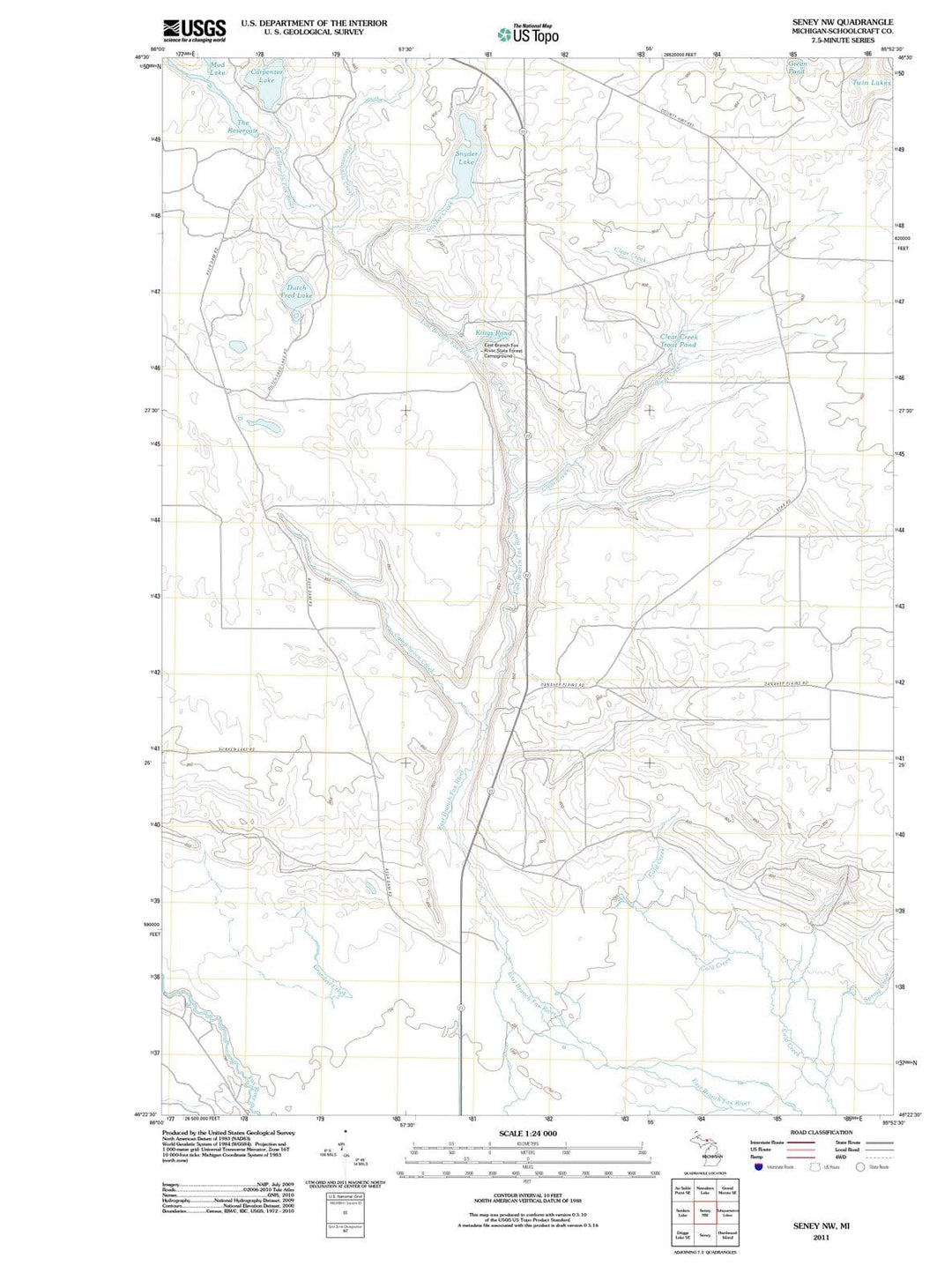 2011 Seney, MI - Michigan - USGS Topographic Map v2