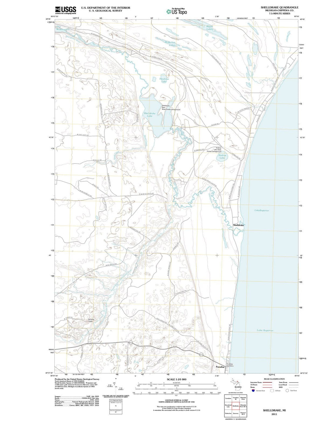 2011 Shelldrake, MI - Michigan - USGS Topographic Map