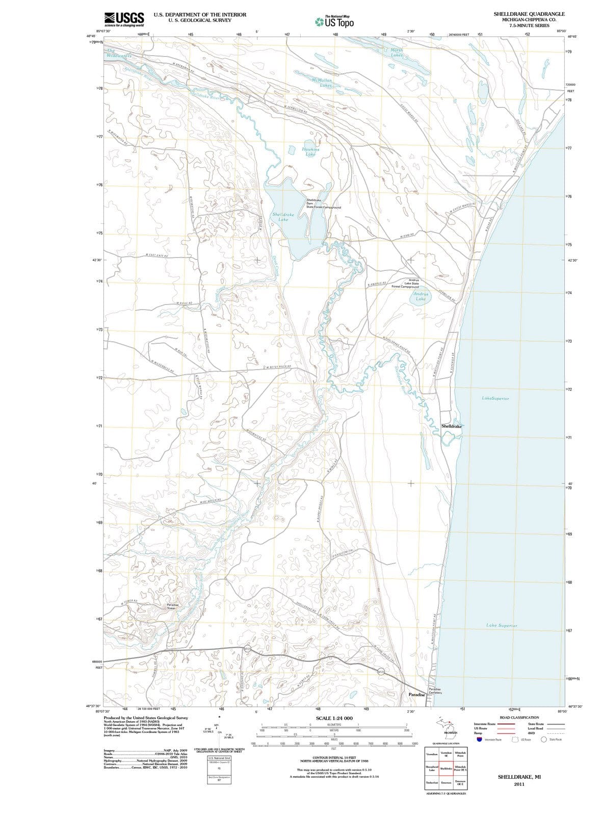 2011 Shelldrake, MI - Michigan - USGS Topographic Map