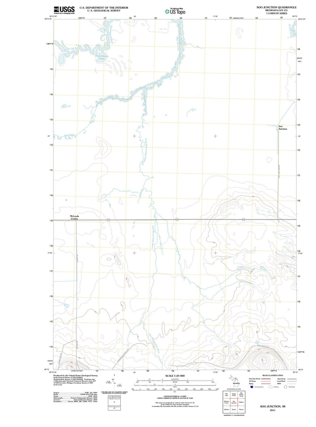 2011 Soo Junction, MI - Michigan - USGS Topographic Map