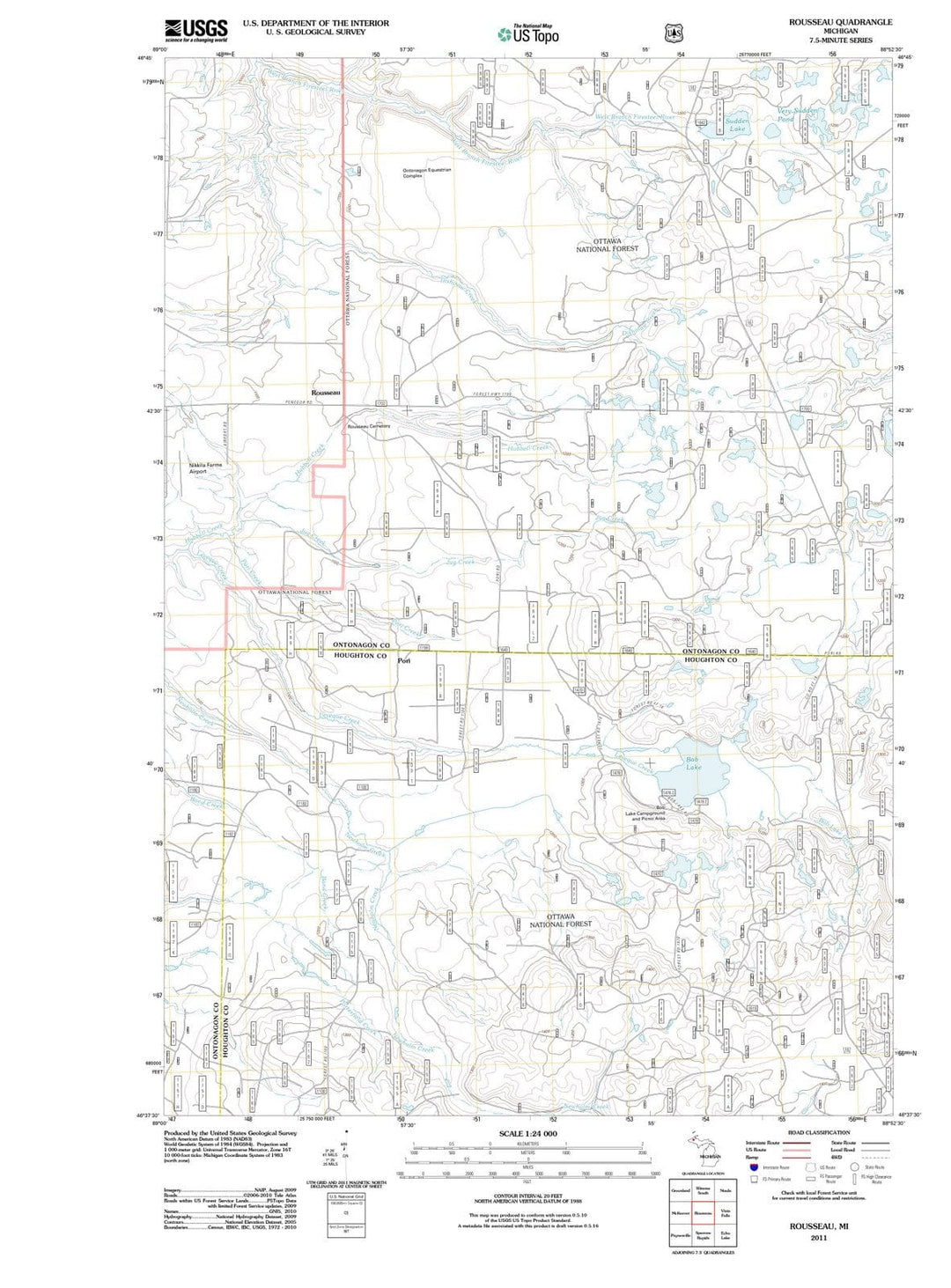 2011 Rousseau, MI - Michigan - USGS Topographic Map