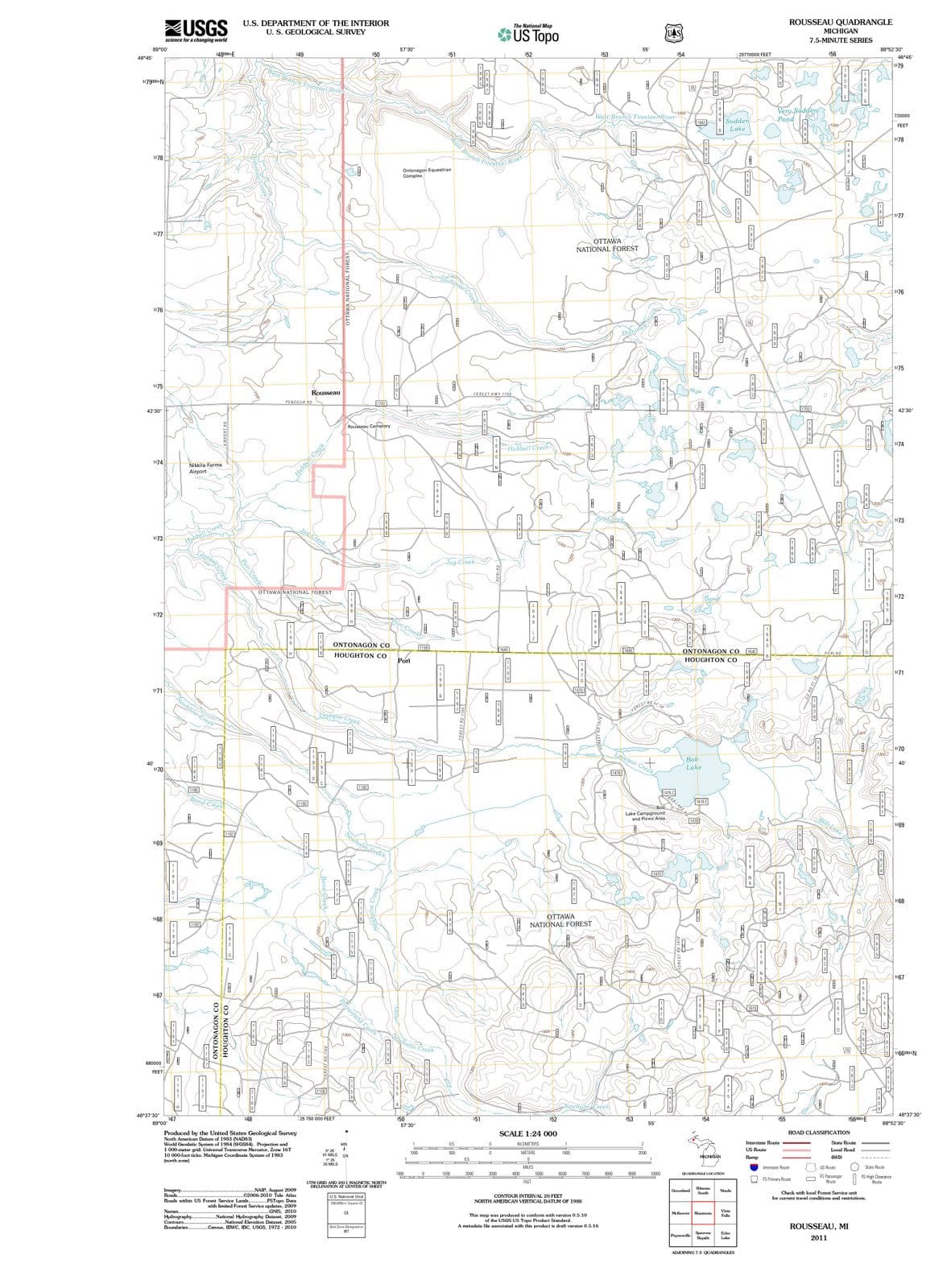 2011 Rousseau, MI - Michigan - USGS Topographic Map