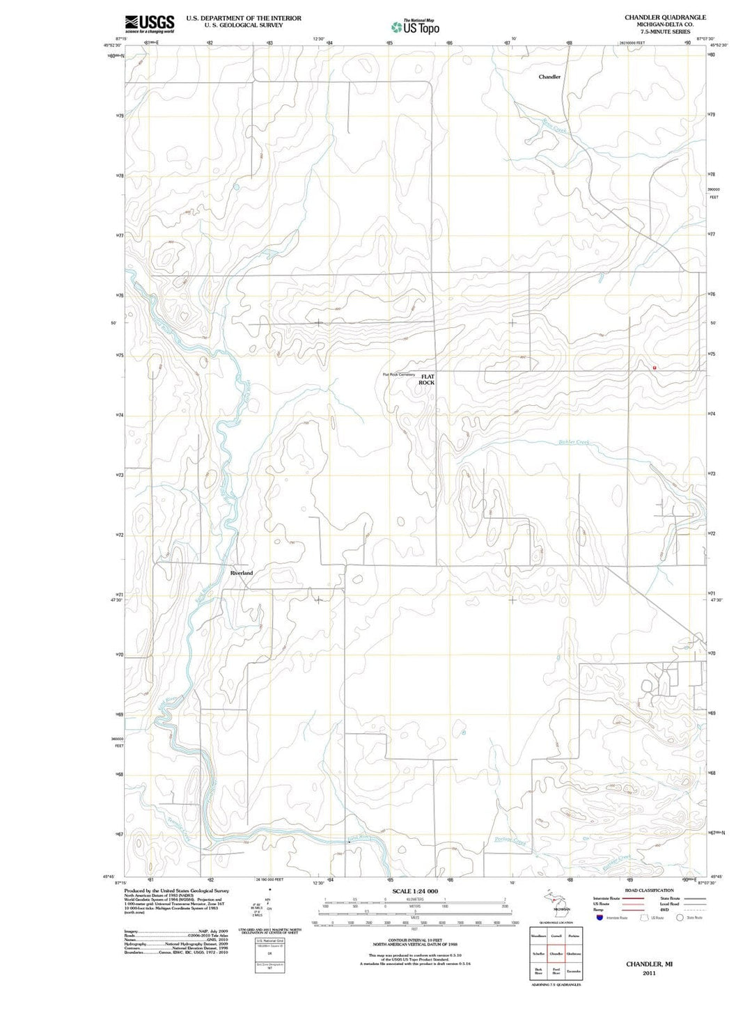2011 Chandler, MI - Michigan - USGS Topographic Map