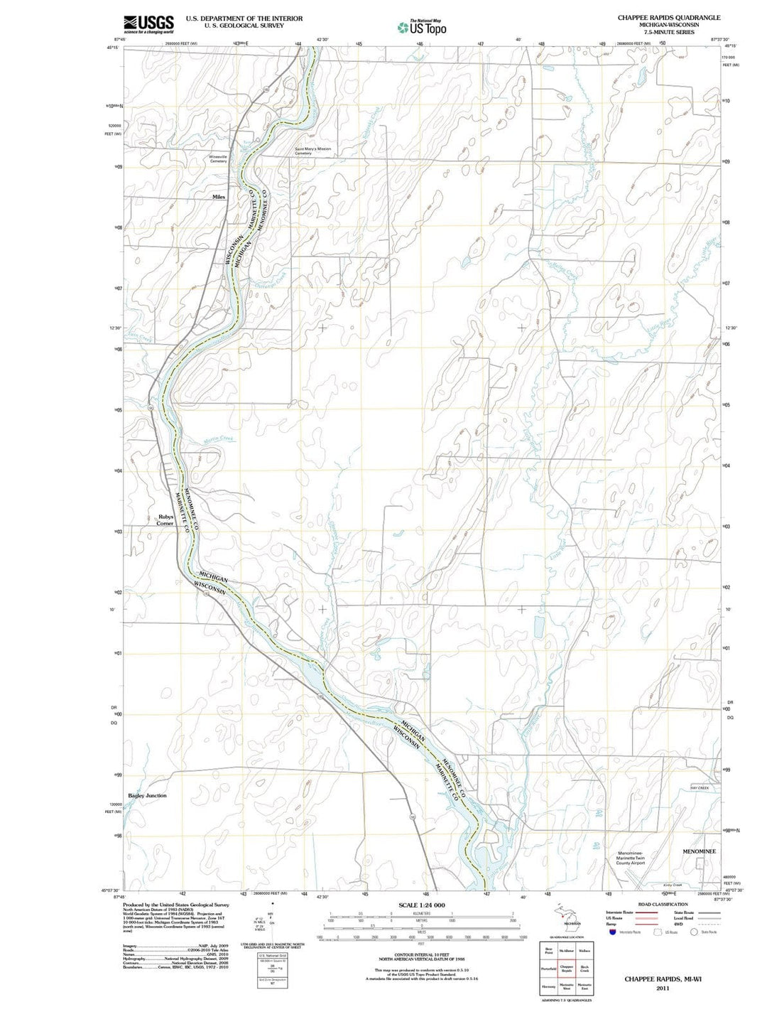 2011 Chappee Rapids, MI - Michigan - USGS Topographic Map