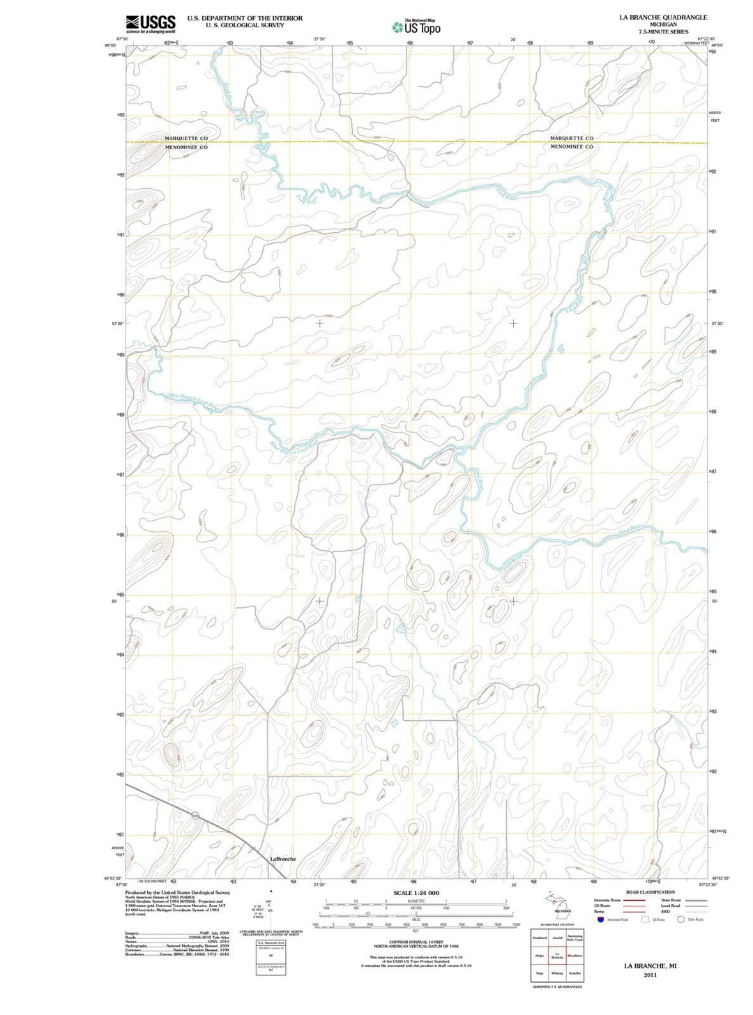 2011 La Branche, MI - Michigan - USGS Topographic Map