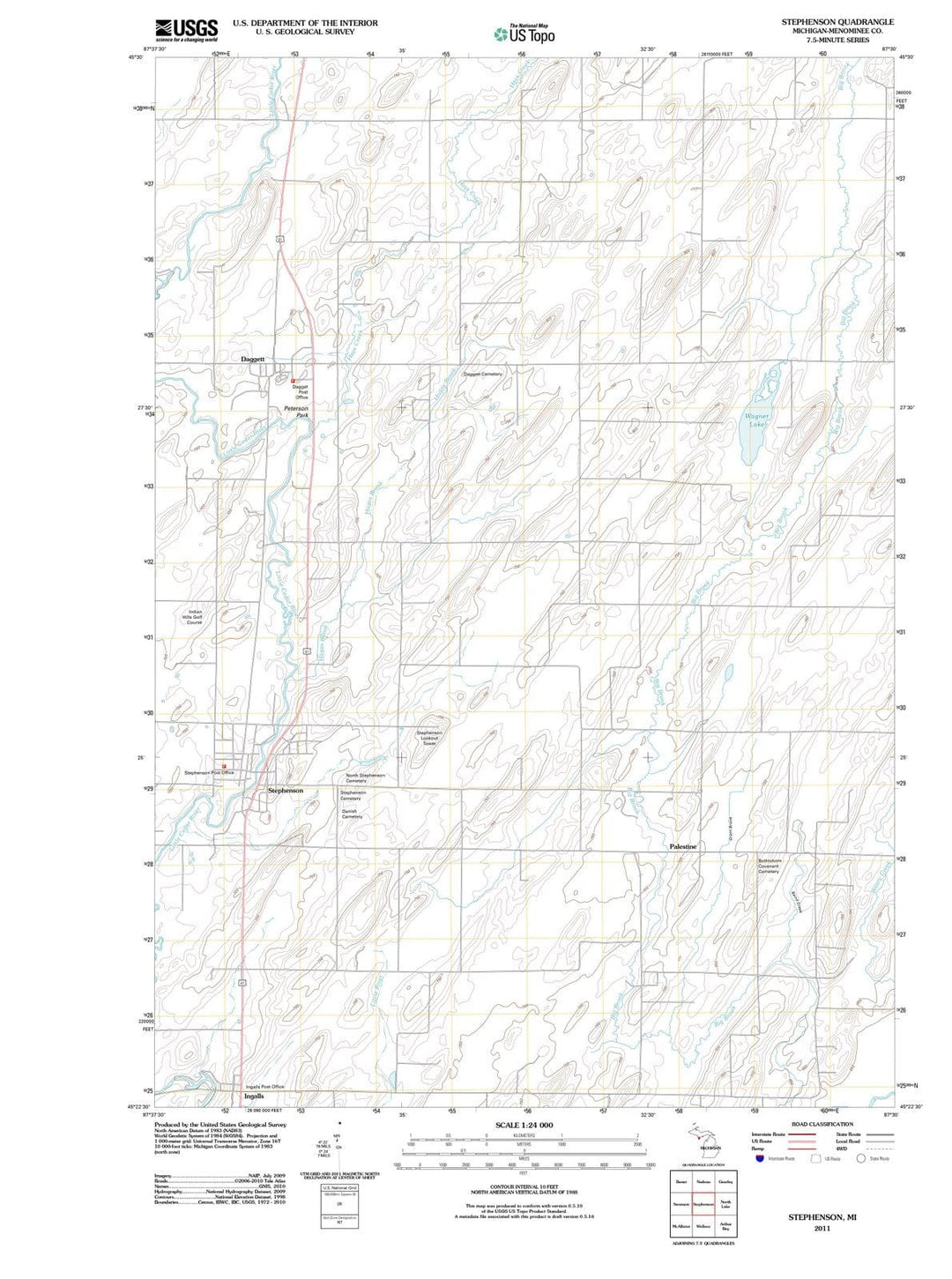 2011 Stephenson, MI - Michigan - USGS Topographic Map