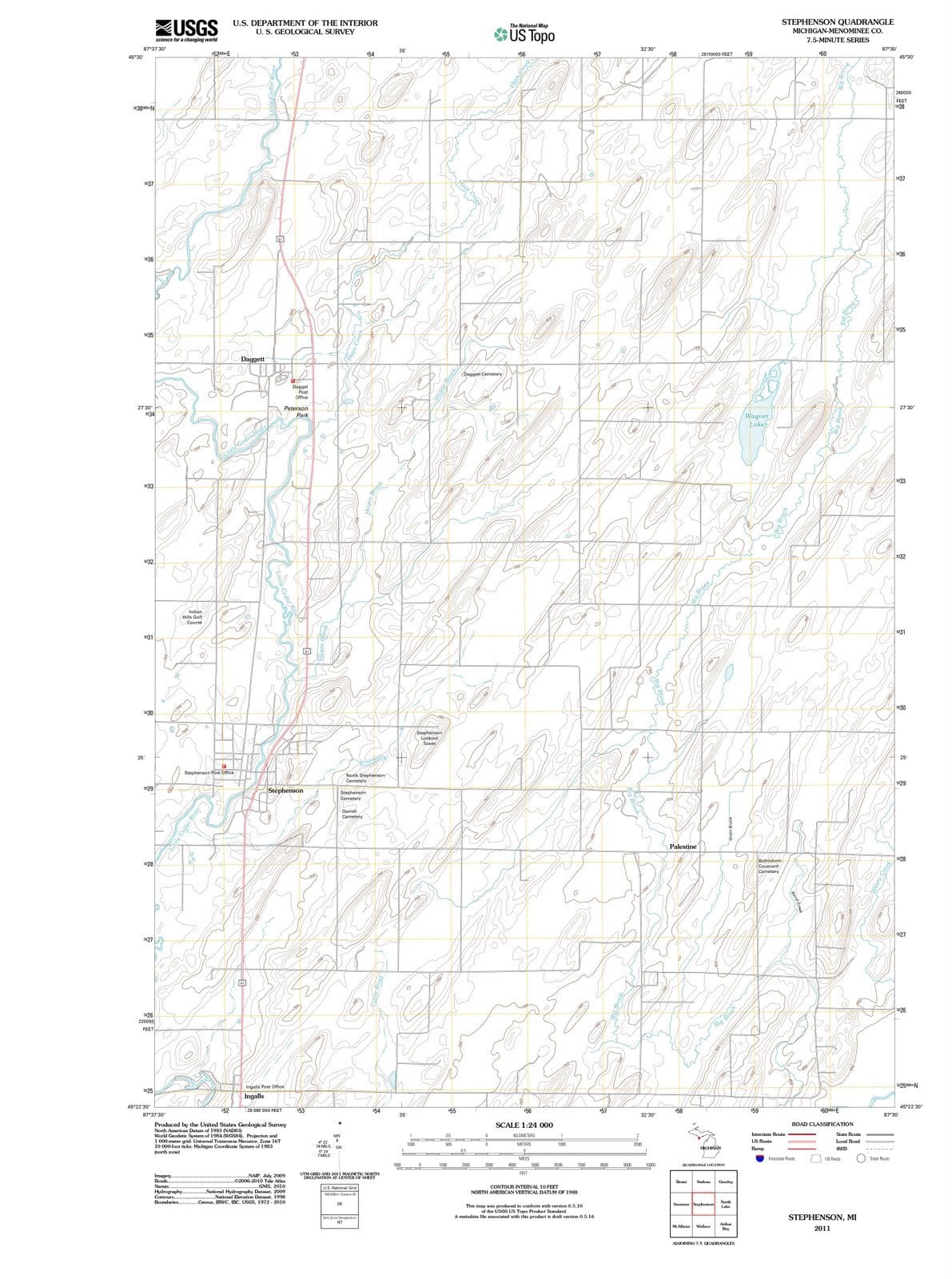 2011 Stephenson, MI - Michigan - USGS Topographic Map