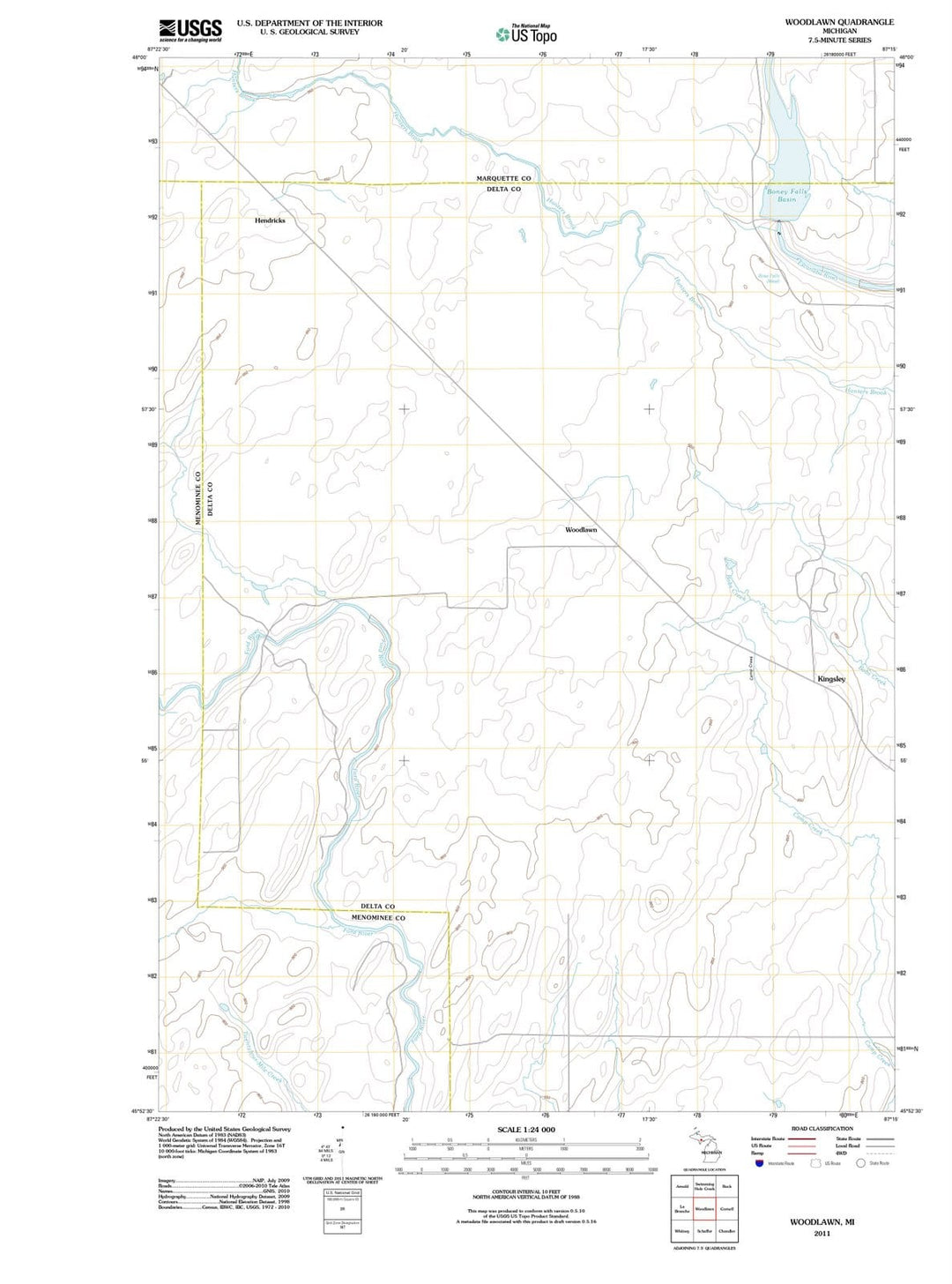 2011 Woodlawn, MI - Michigan - USGS Topographic Map