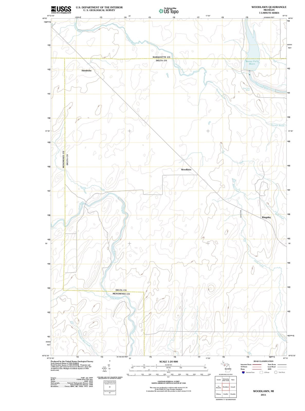 2011 Woodlawn, MI - Michigan - USGS Topographic Map