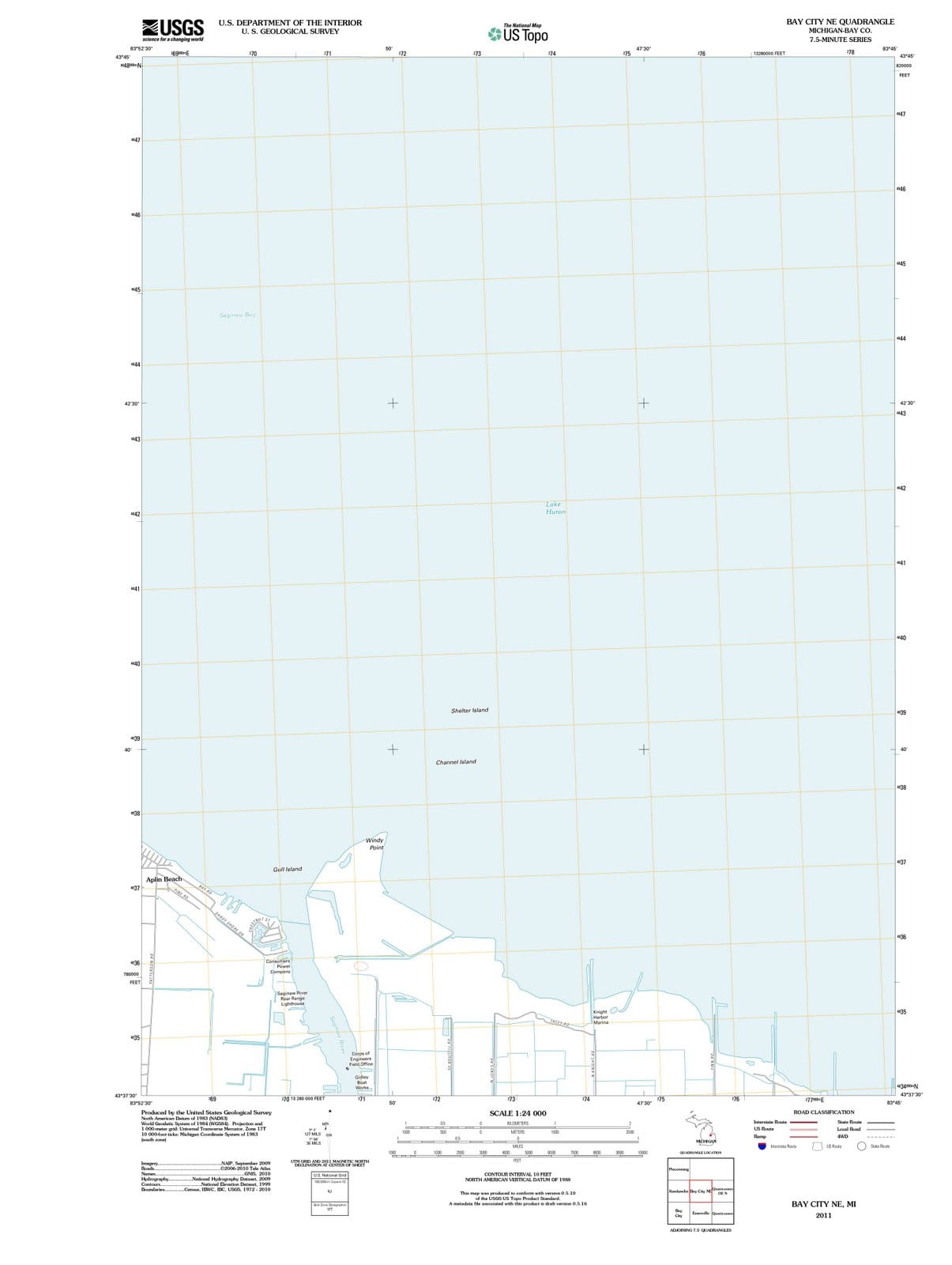 2011 Bay City, MI - Michigan - USGS Topographic Map