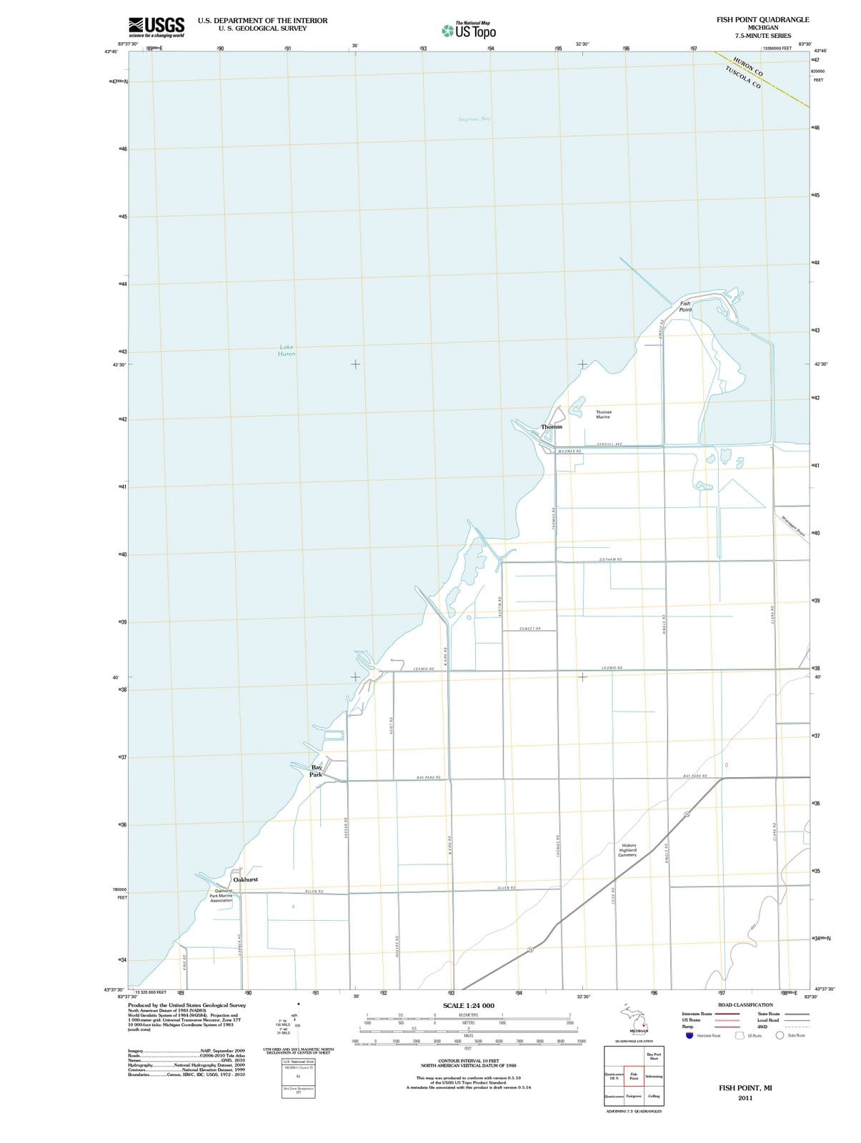 2011 Fish Point, MI - Michigan - USGS Topographic Map