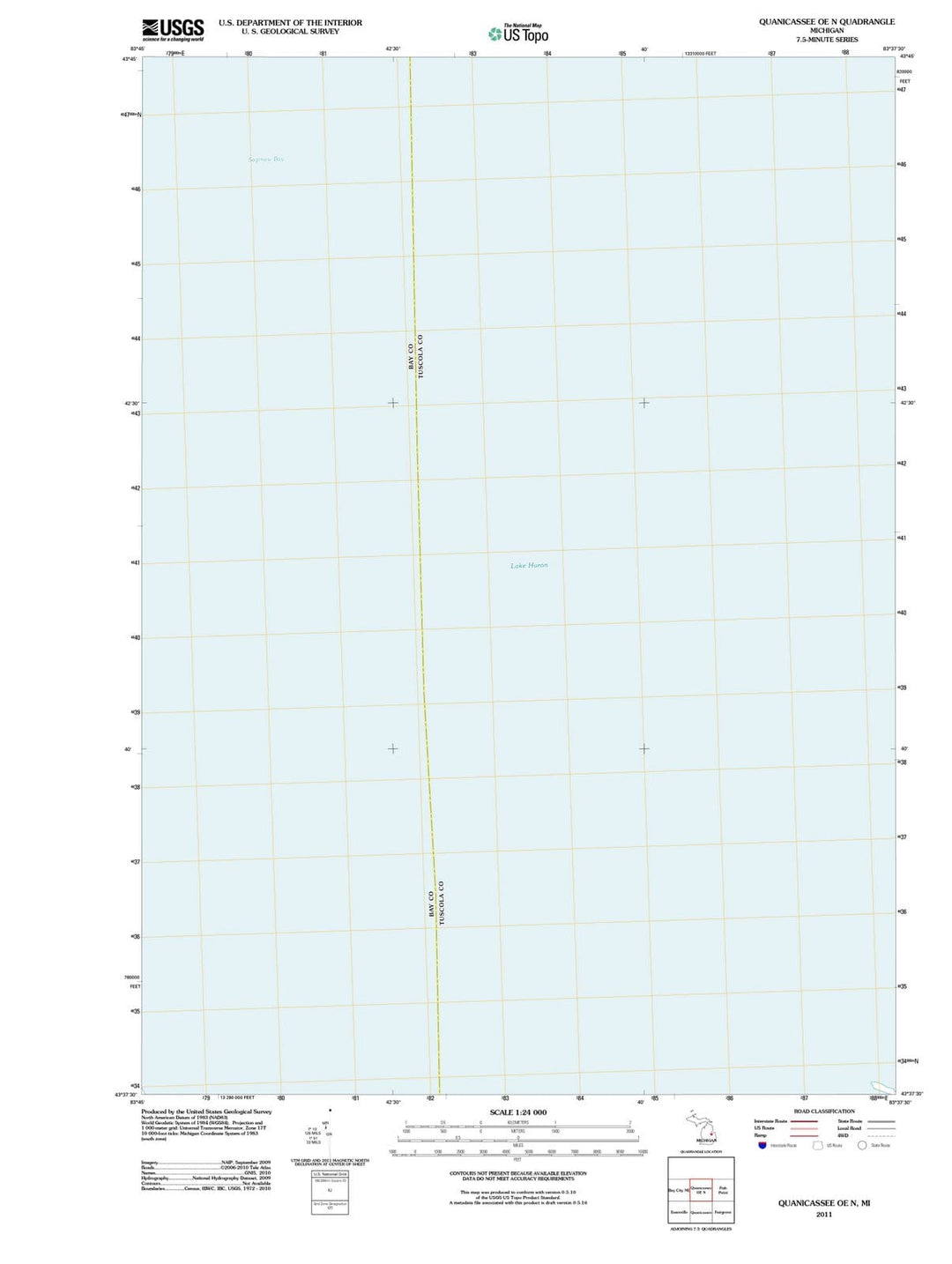 2011 Quanicassee, MI - Michigan - USGS Topographic Map