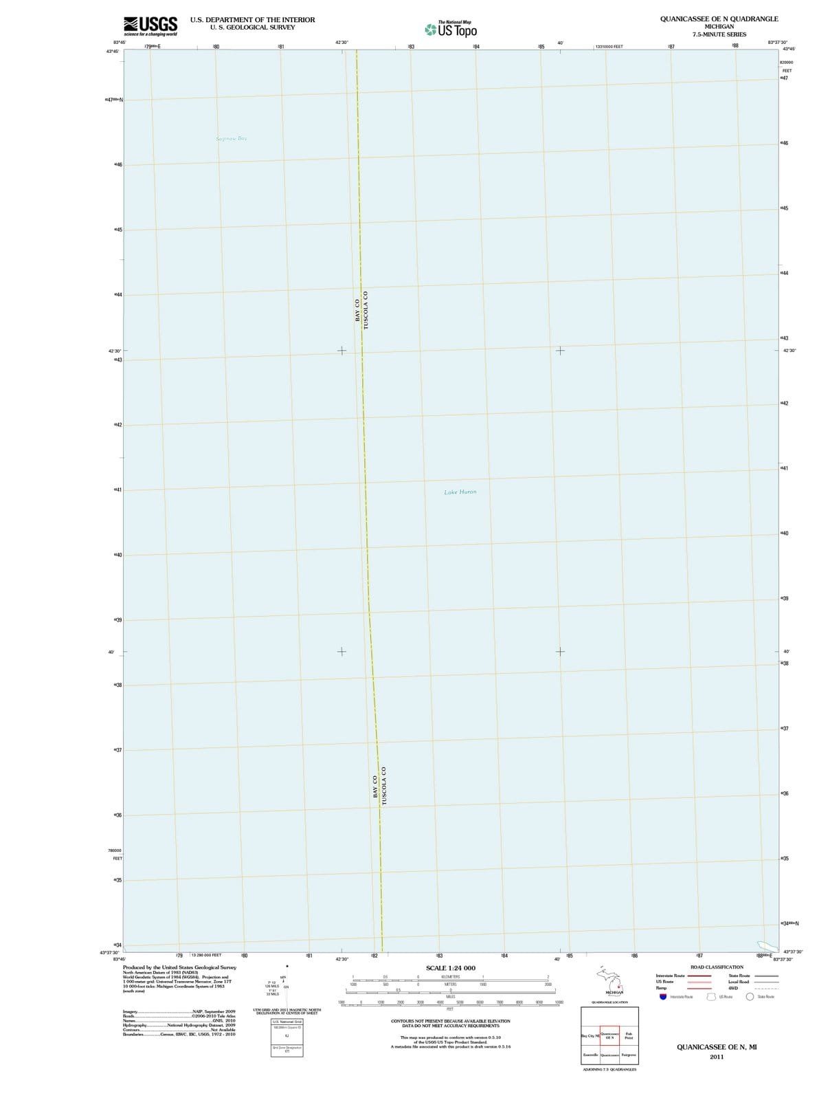 2011 Quanicassee, MI - Michigan - USGS Topographic Map
