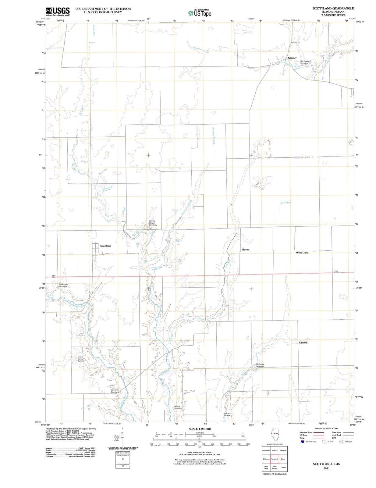 2011 Scottland, IL - Illinois - USGS Topographic Map