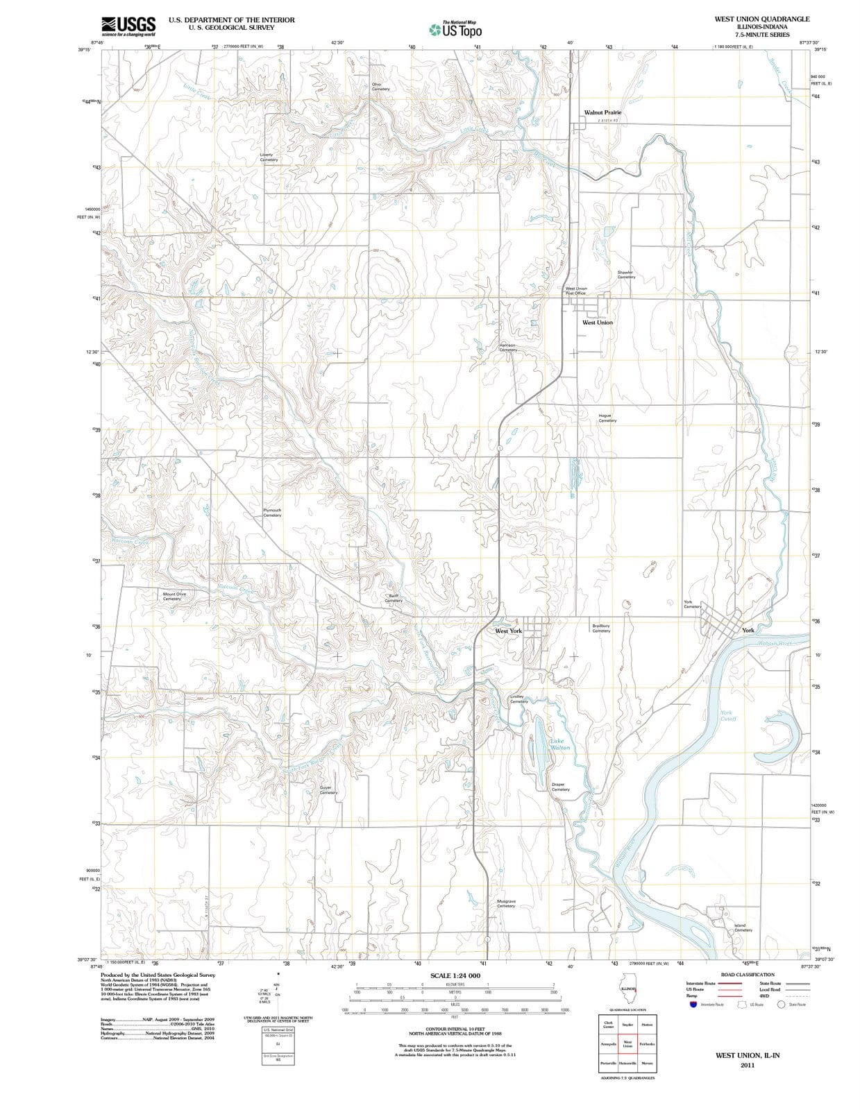 2011 West Union, IL - Illinois - USGS Topographic Map