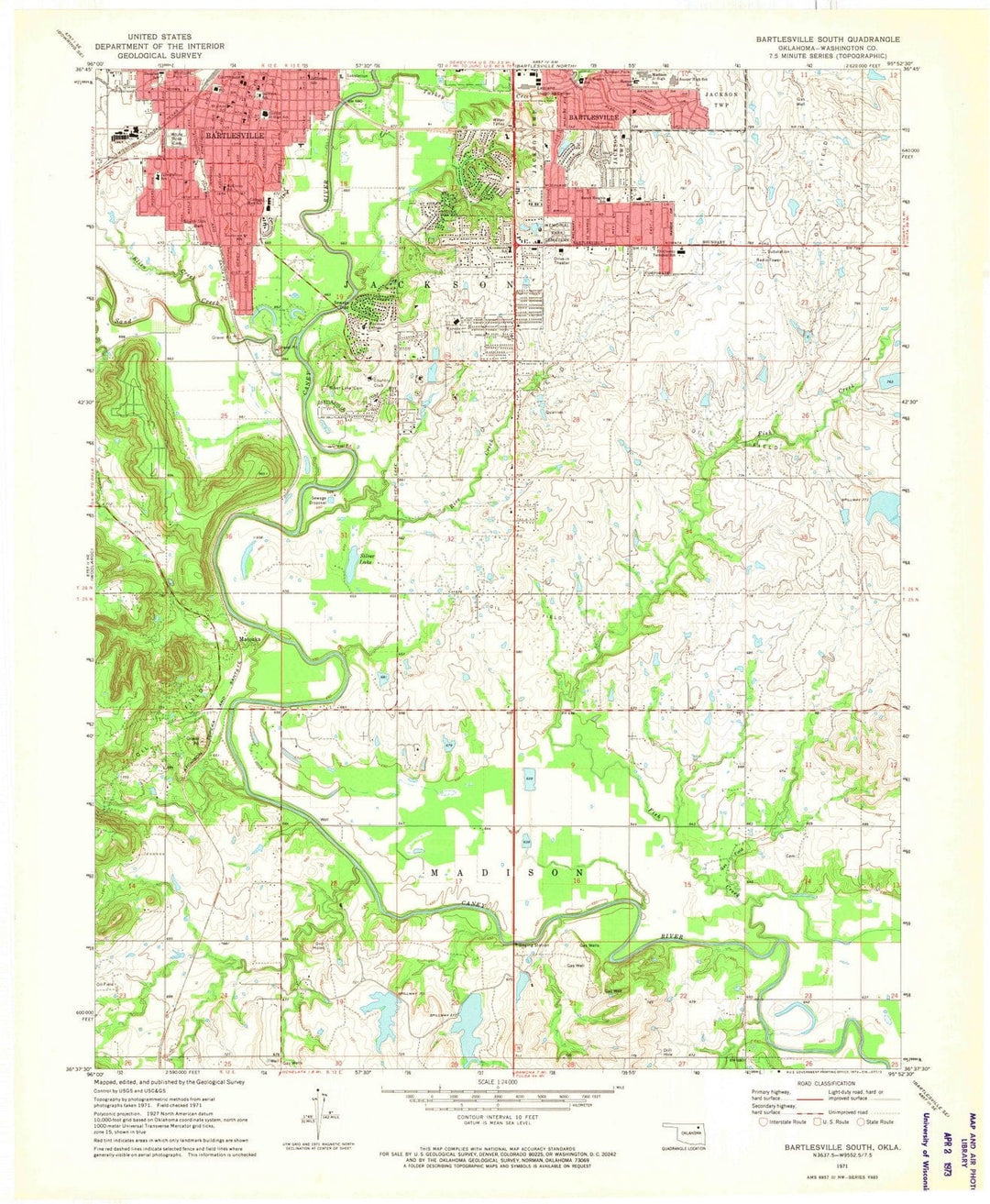 1971 Bartlesville South, OK - Oklahoma - USGS Topographic Map