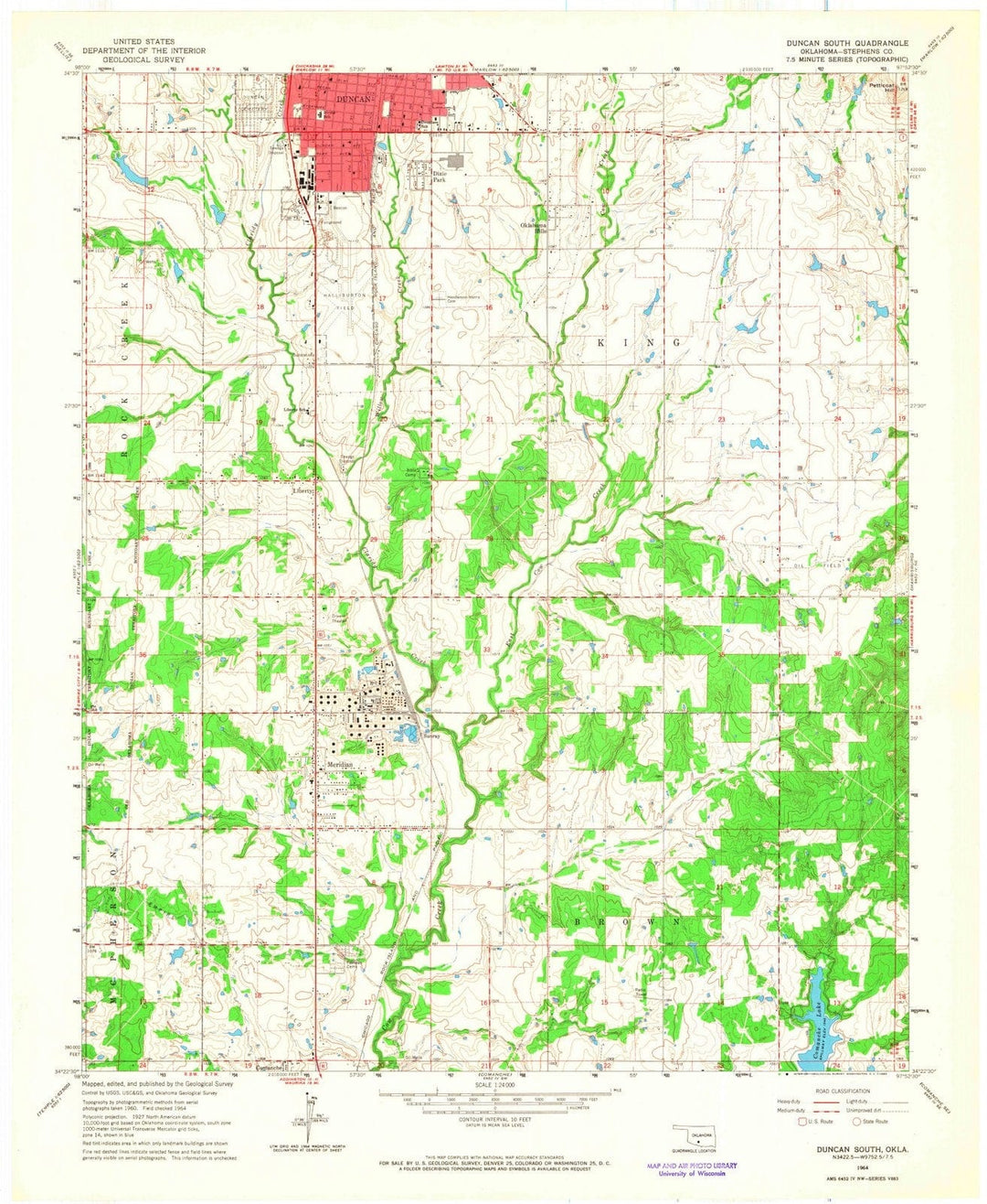 1964 Duncan South, OK - Oklahoma - USGS Topographic Map