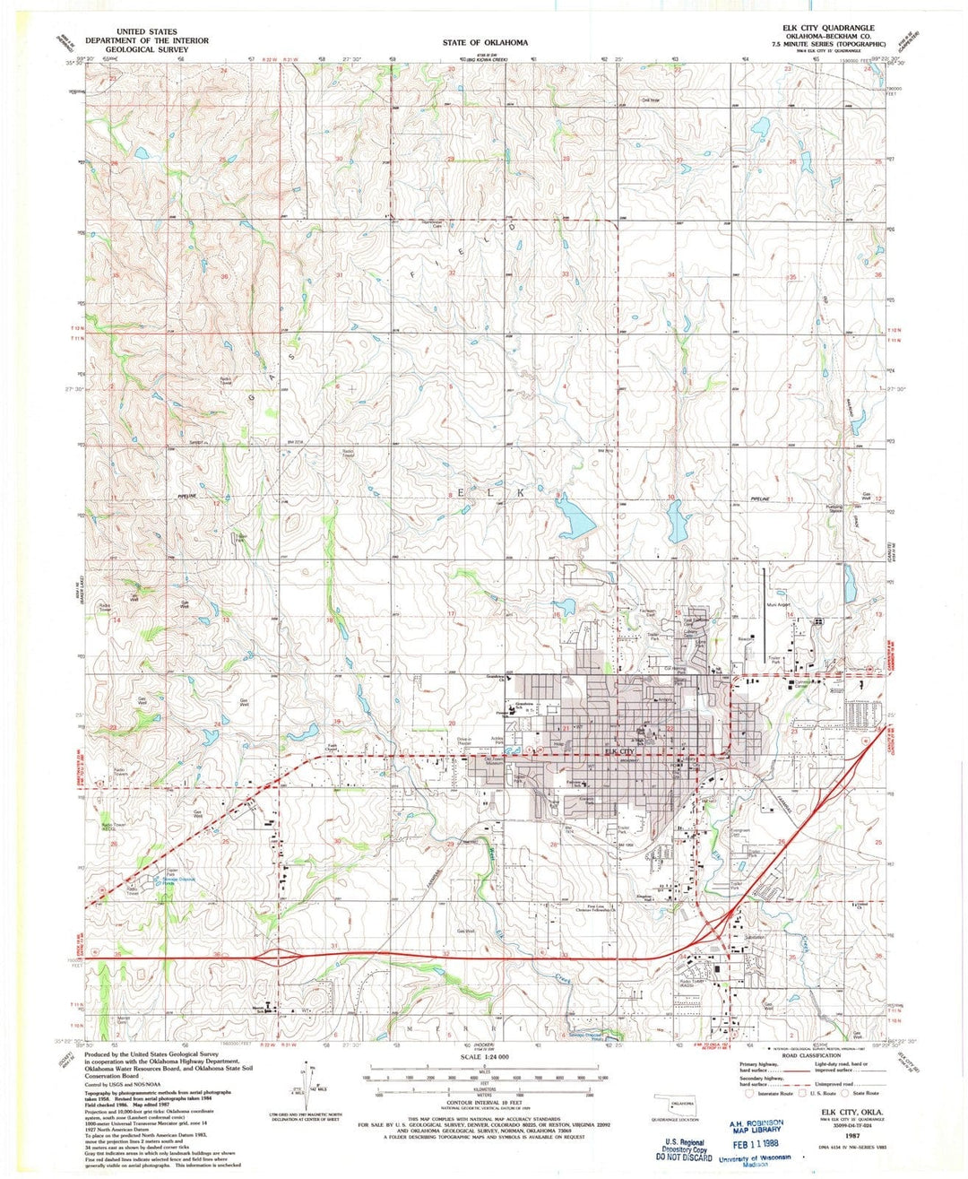 1987 Elk, OK - Oklahoma - USGS Topographic Map v2