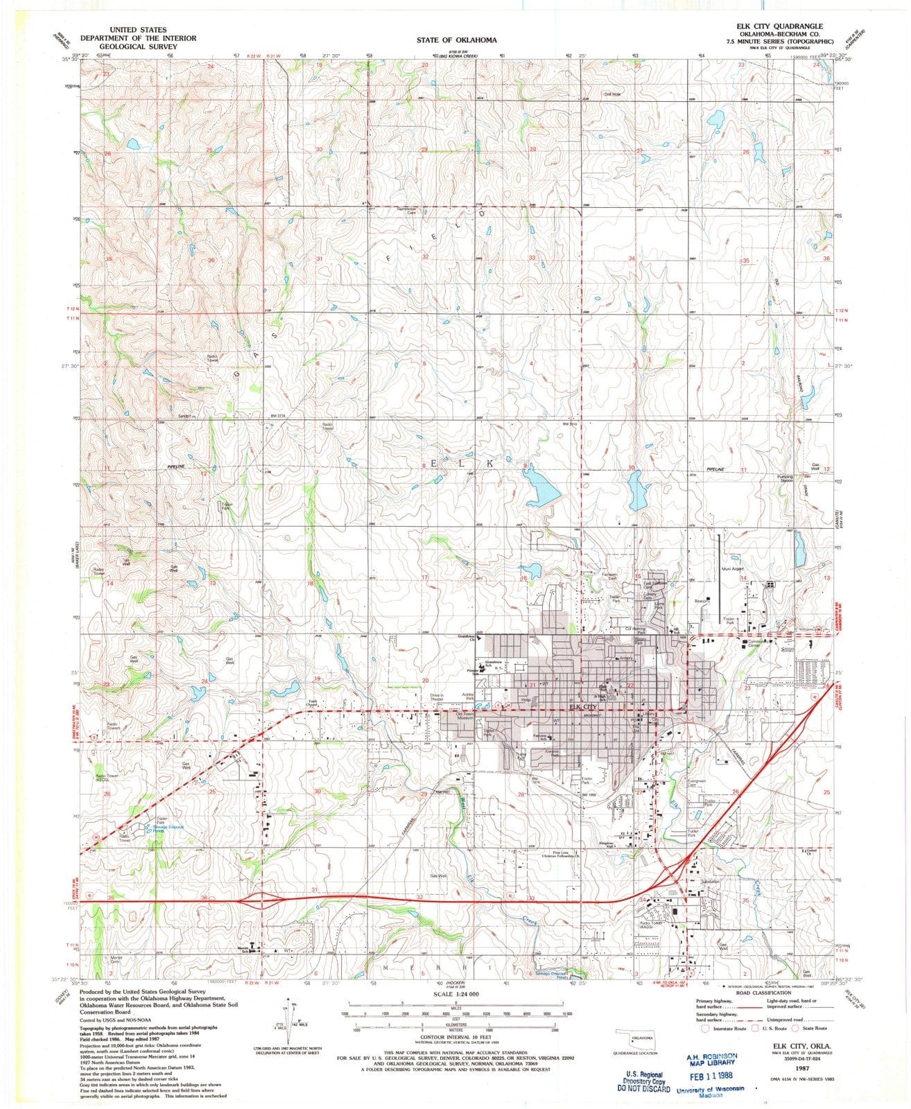 1987 Elk, OK - Oklahoma - USGS Topographic Map v2