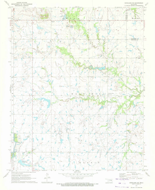 1971 Okmulgee, OK - Oklahoma - USGS Topographic Map