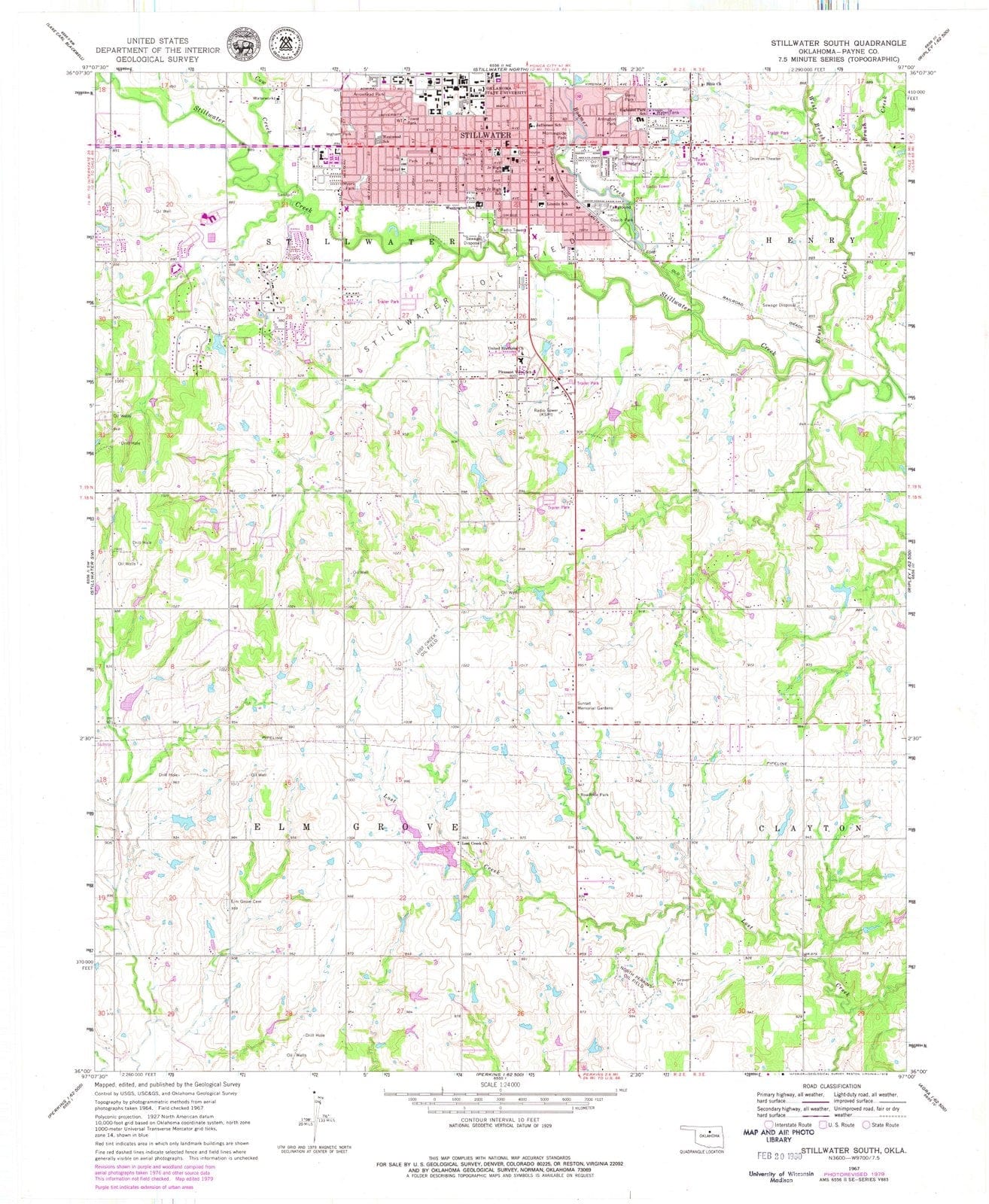 1967 Stillwater South, OK - Oklahoma - USGS Topographic Map
