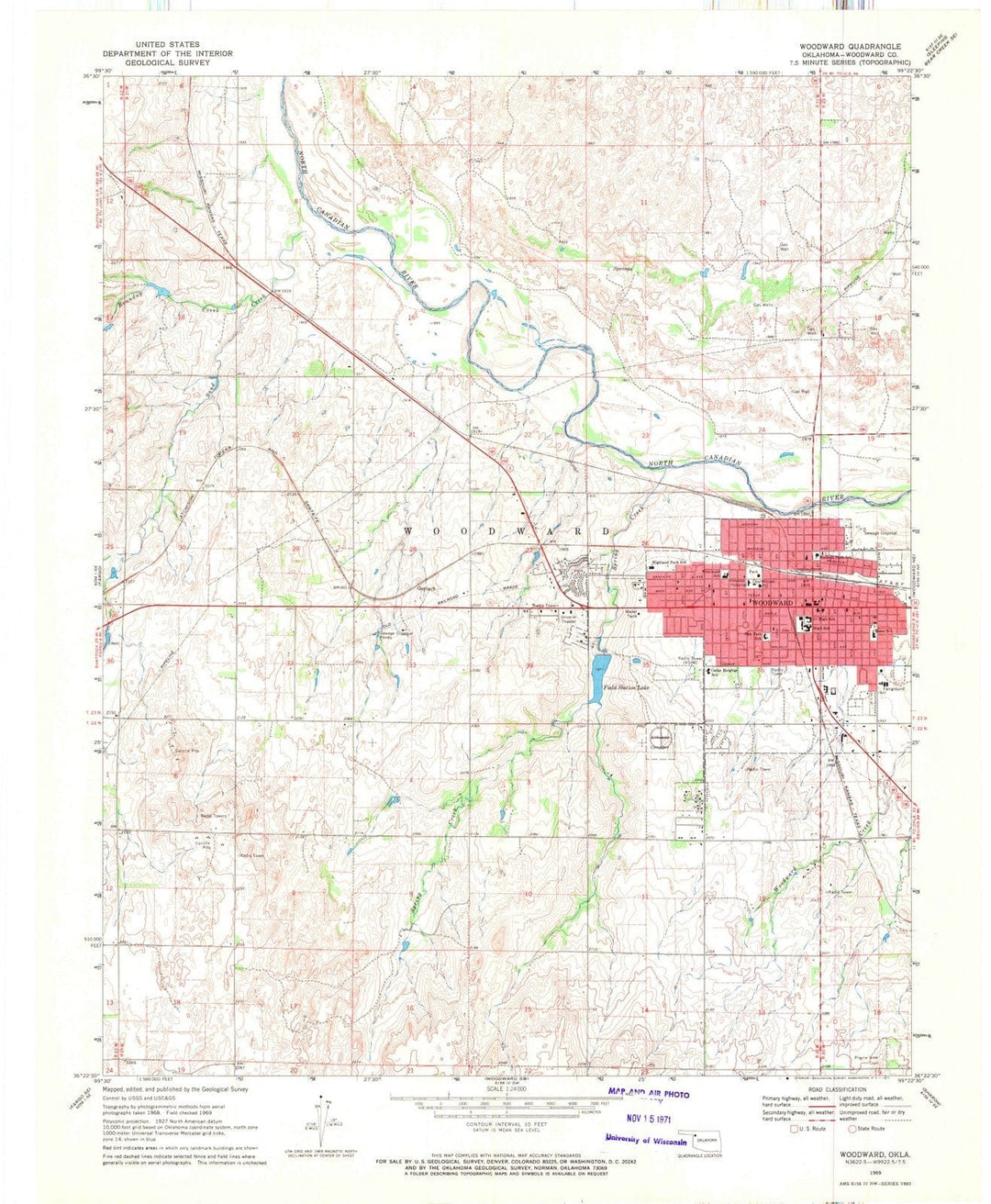 1969 Woodward, OK - Oklahoma - USGS Topographic Map v2