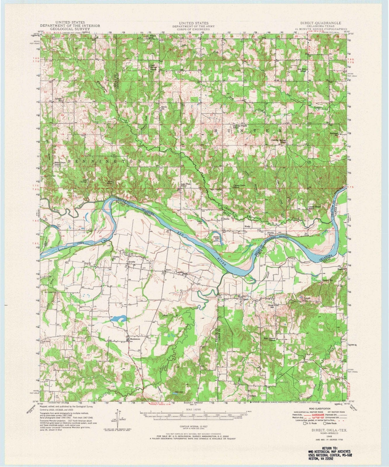 1948 Direct, TX - Texas - USGS Topographic Map