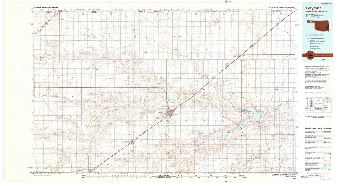 1982 Guymon, OK - Oklahoma - USGS Topographic Map