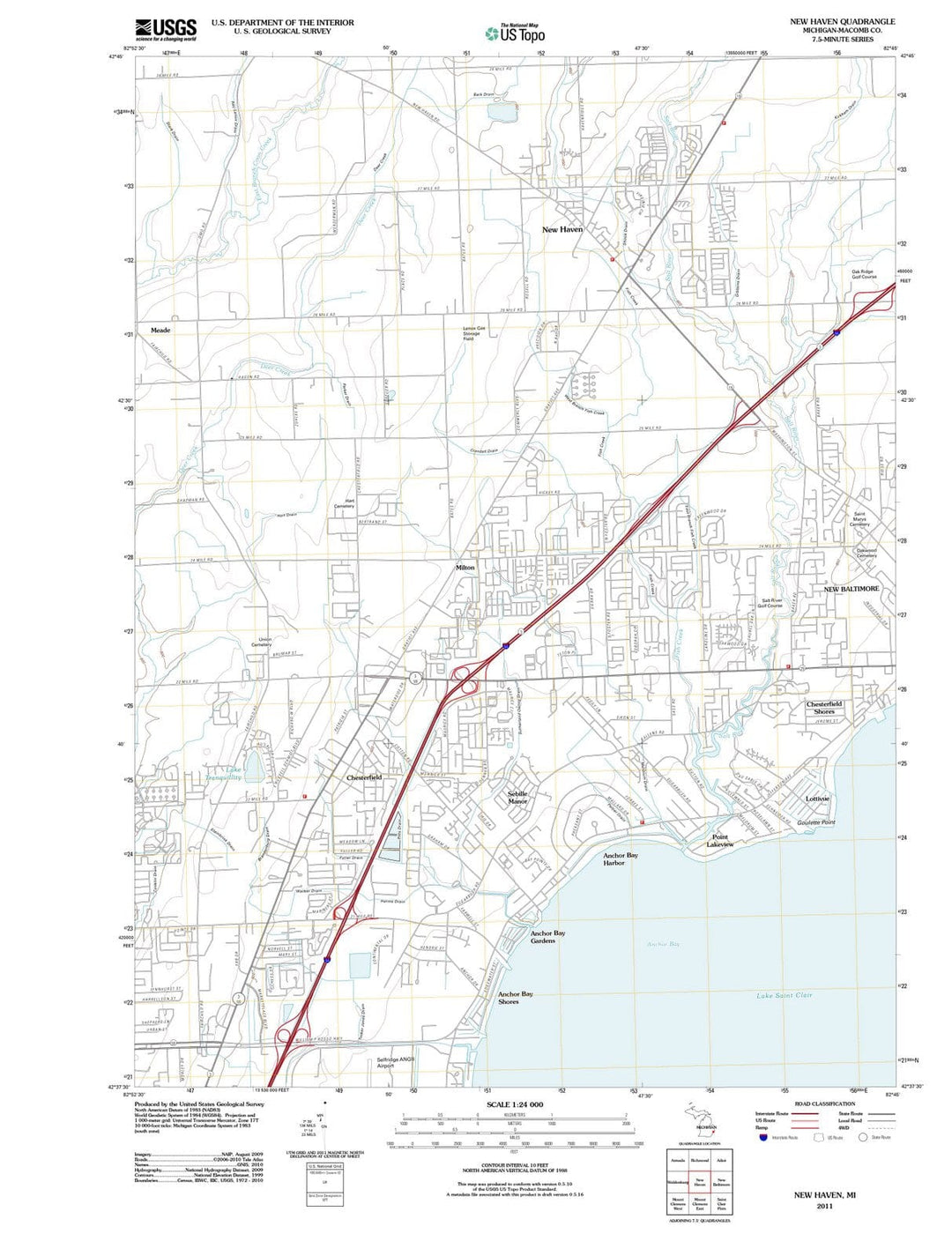 2011 New Haven, MI - Michigan - USGS Topographic Map