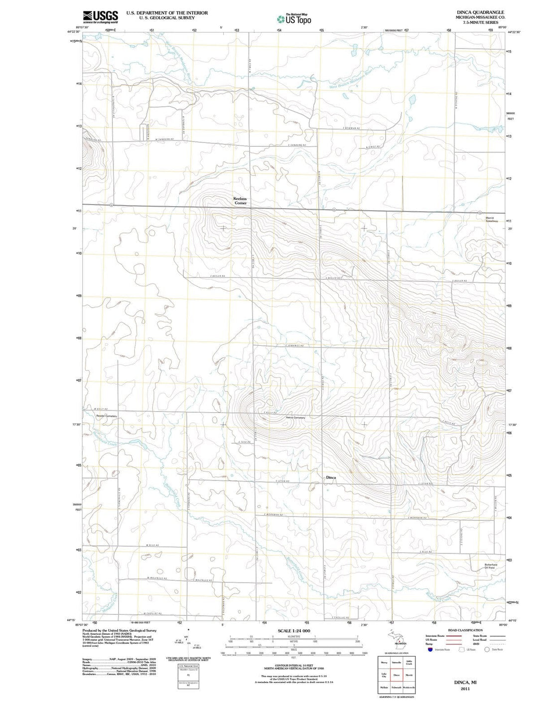 2011 Dinca, MI - Michigan - USGS Topographic Map