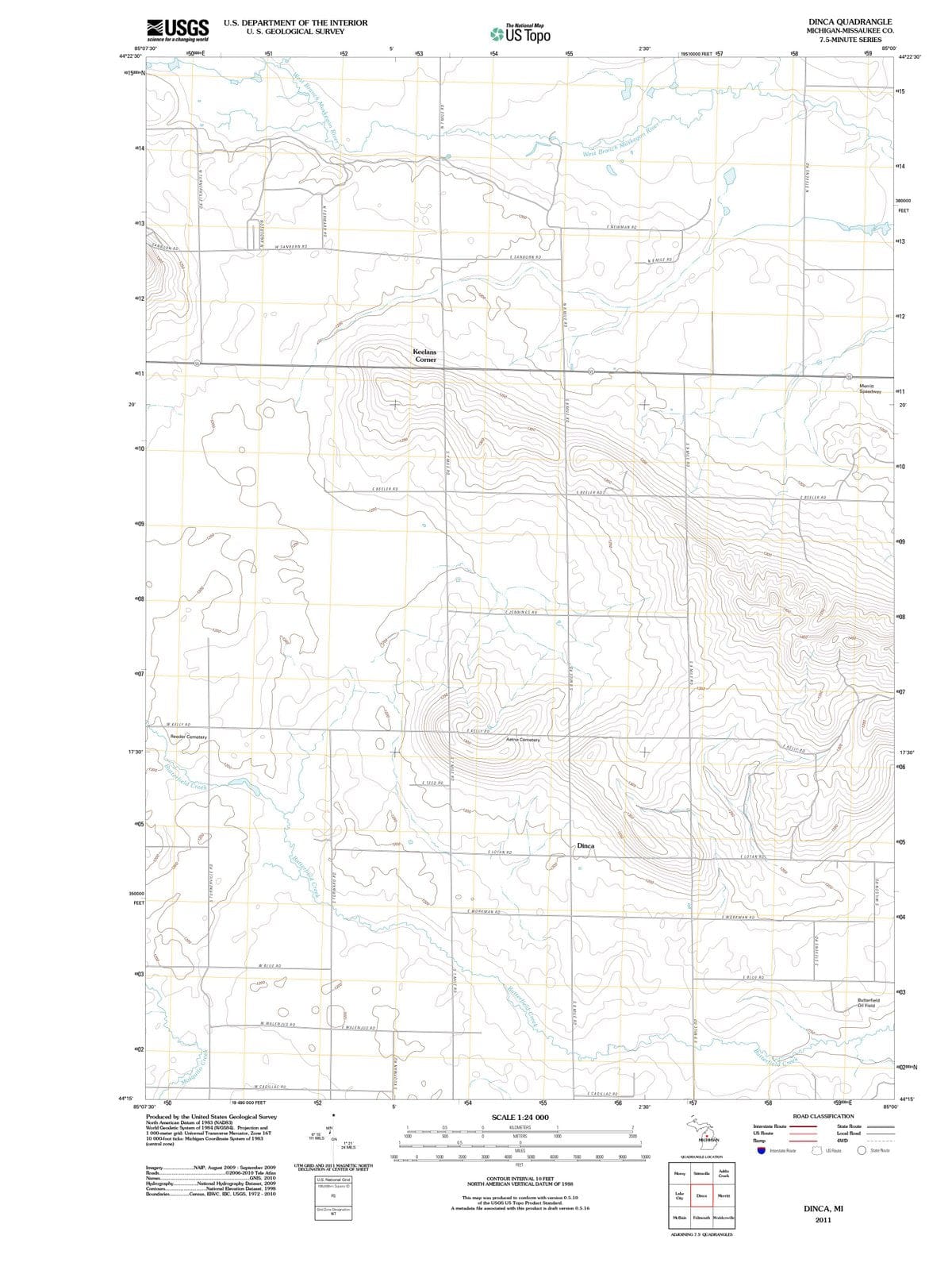 2011 Dinca, MI - Michigan - USGS Topographic Map