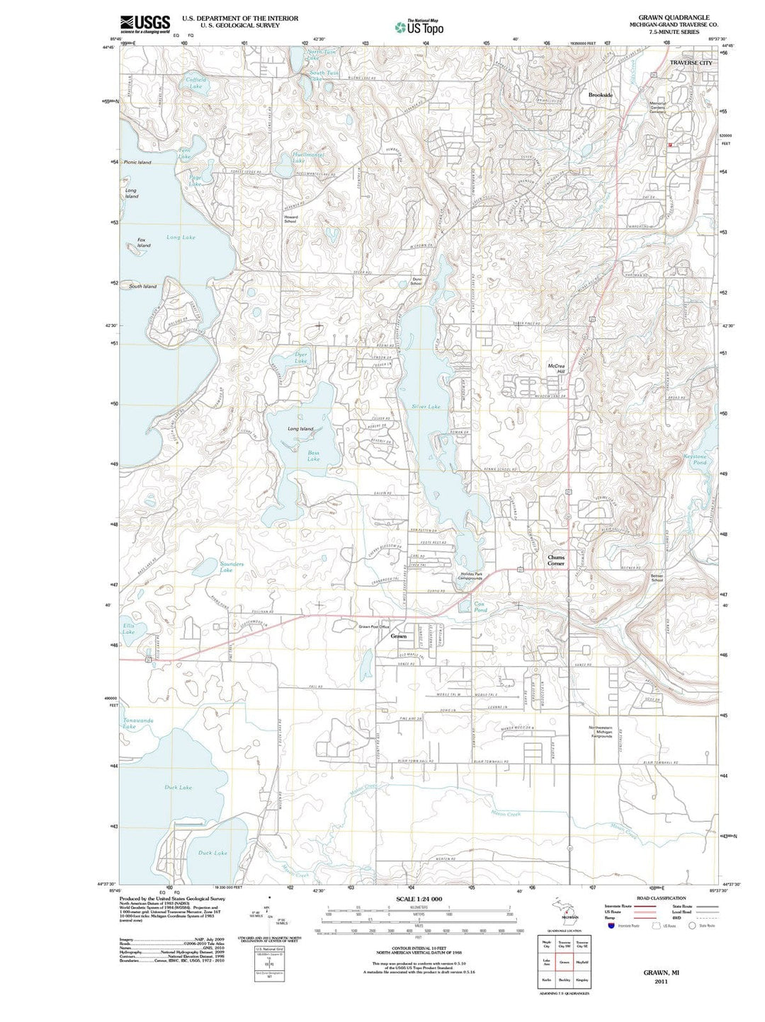 2011 Grawn, MI - Michigan - USGS Topographic Map