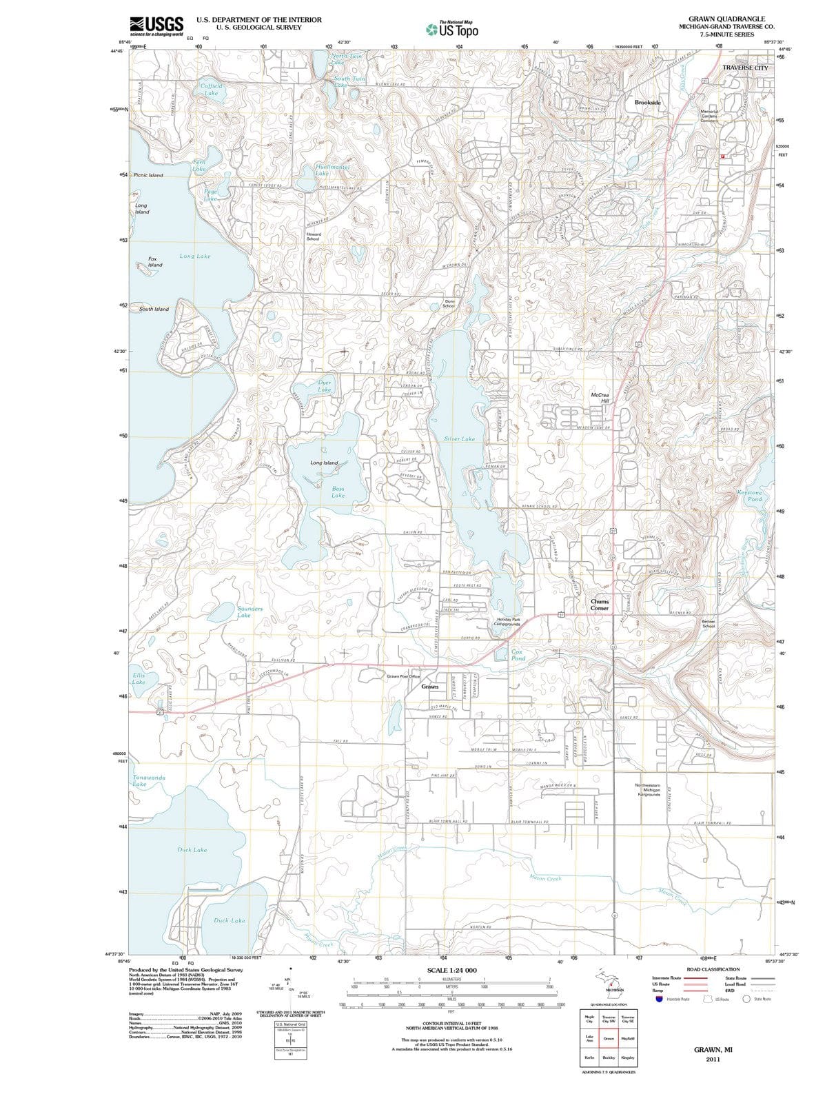 2011 Grawn, MI - Michigan - USGS Topographic Map