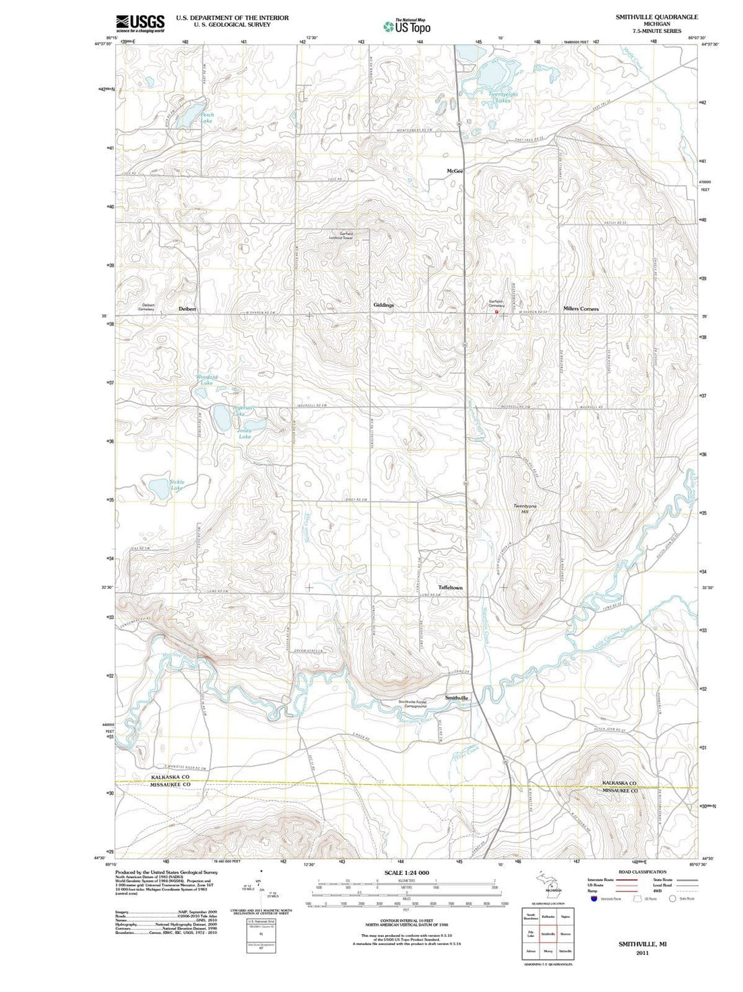 2011 Smithville, MI - Michigan - USGS Topographic Map