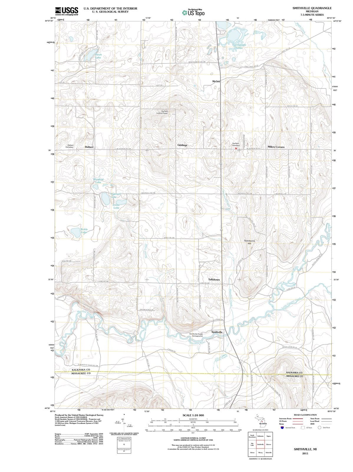 2011 Smithville, MI - Michigan - USGS Topographic Map