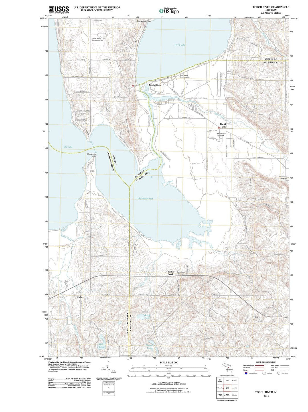 2011 Torch River, MI - Michigan - USGS Topographic Map