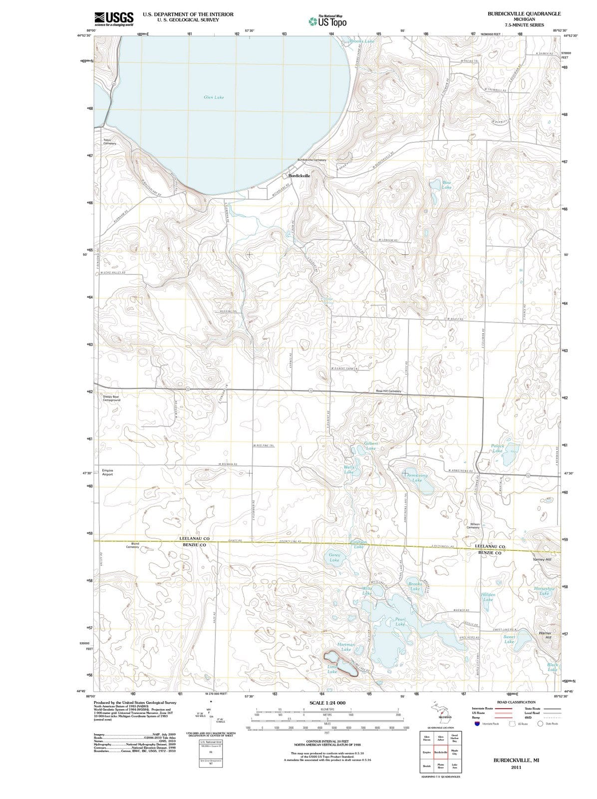 2011 Burdickville, MI - Michigan - USGS Topographic Map