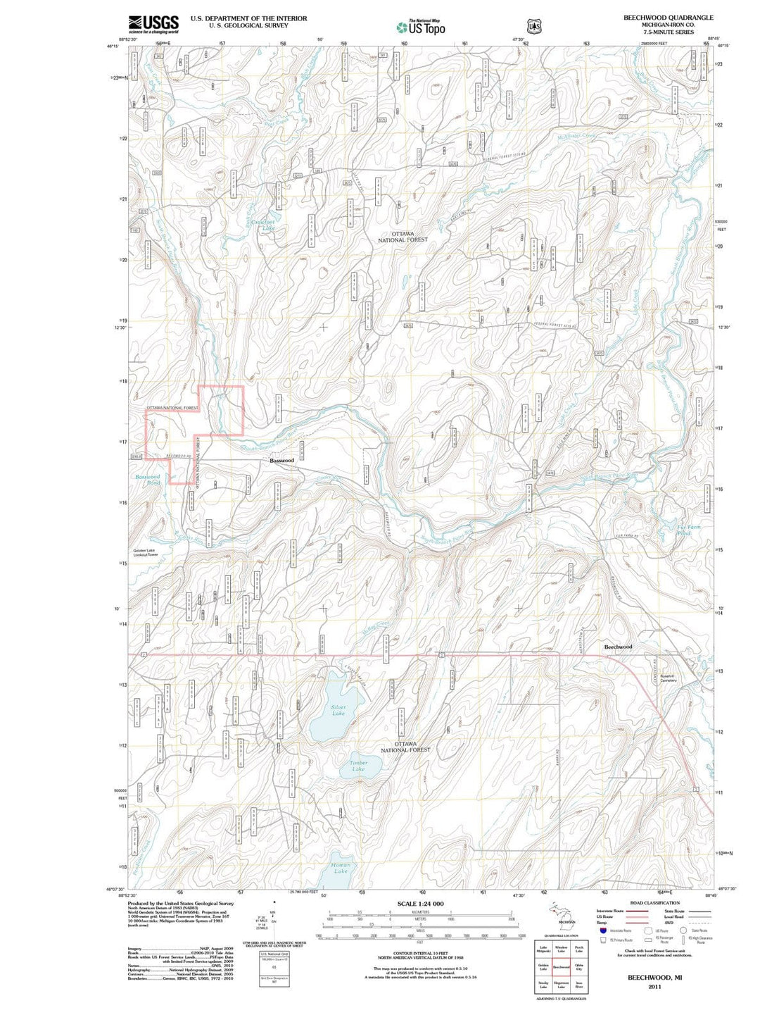 2011 Beechwood, MI - Michigan - USGS Topographic Map
