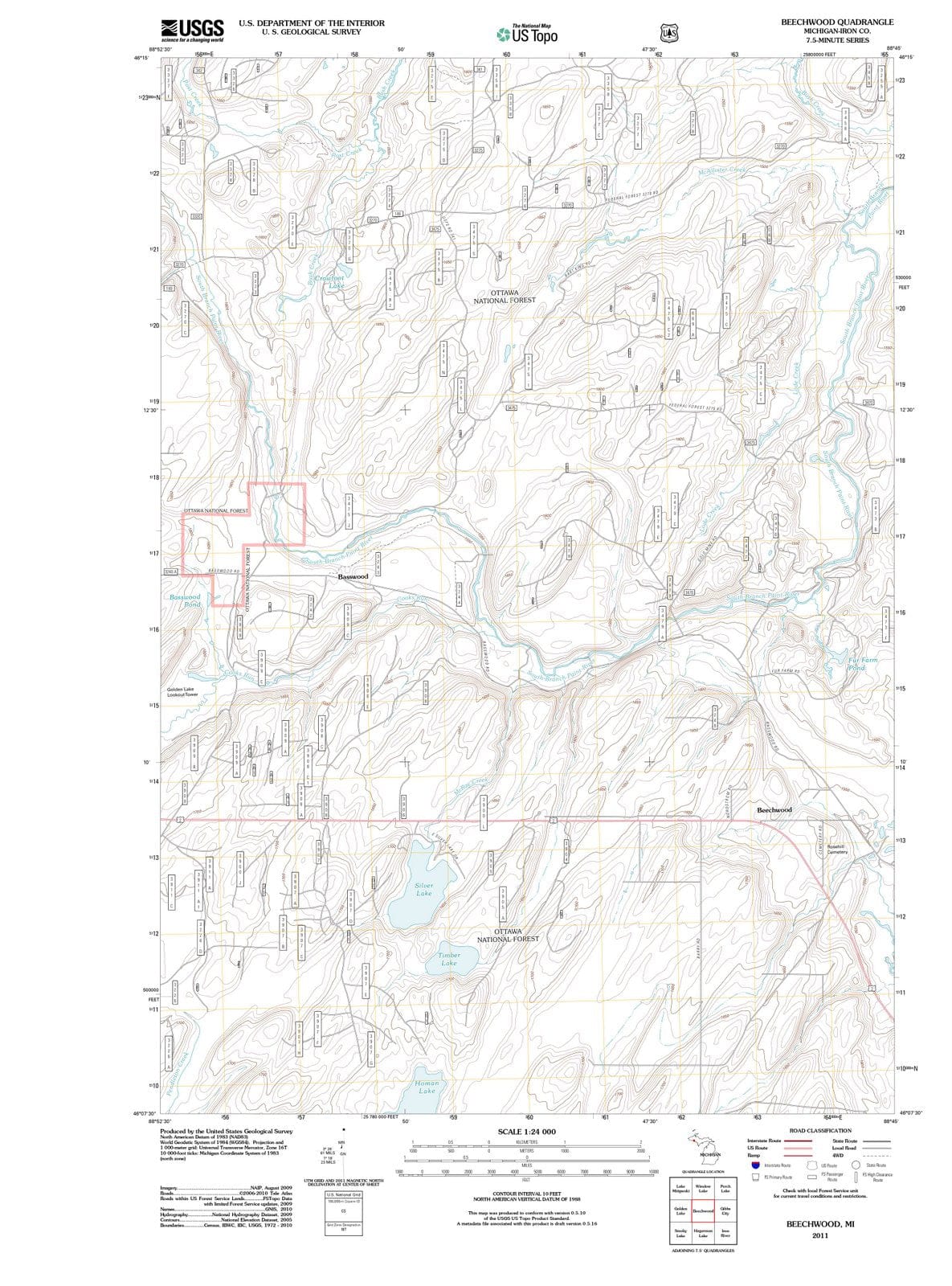 2011 Beechwood, MI - Michigan - USGS Topographic Map