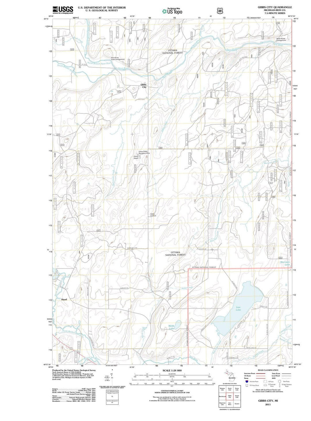 2011 Gibbs City, MI - Michigan - USGS Topographic Map